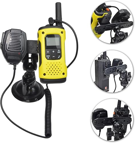 Miniatura 2 de Soporte para Walkie Talkie con ventosa y soporte de micrófono para coche, camión, salpicadero, parabrisas, para Motorola Midland BaoFeng Kenwood