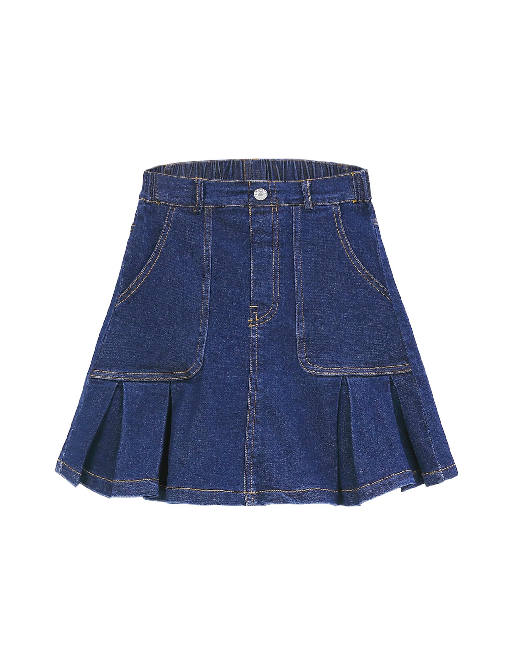 2026 Girl's Denim Skirts Elastic Waist Pleated Toddler Girls Jean Skirt Size 3-12