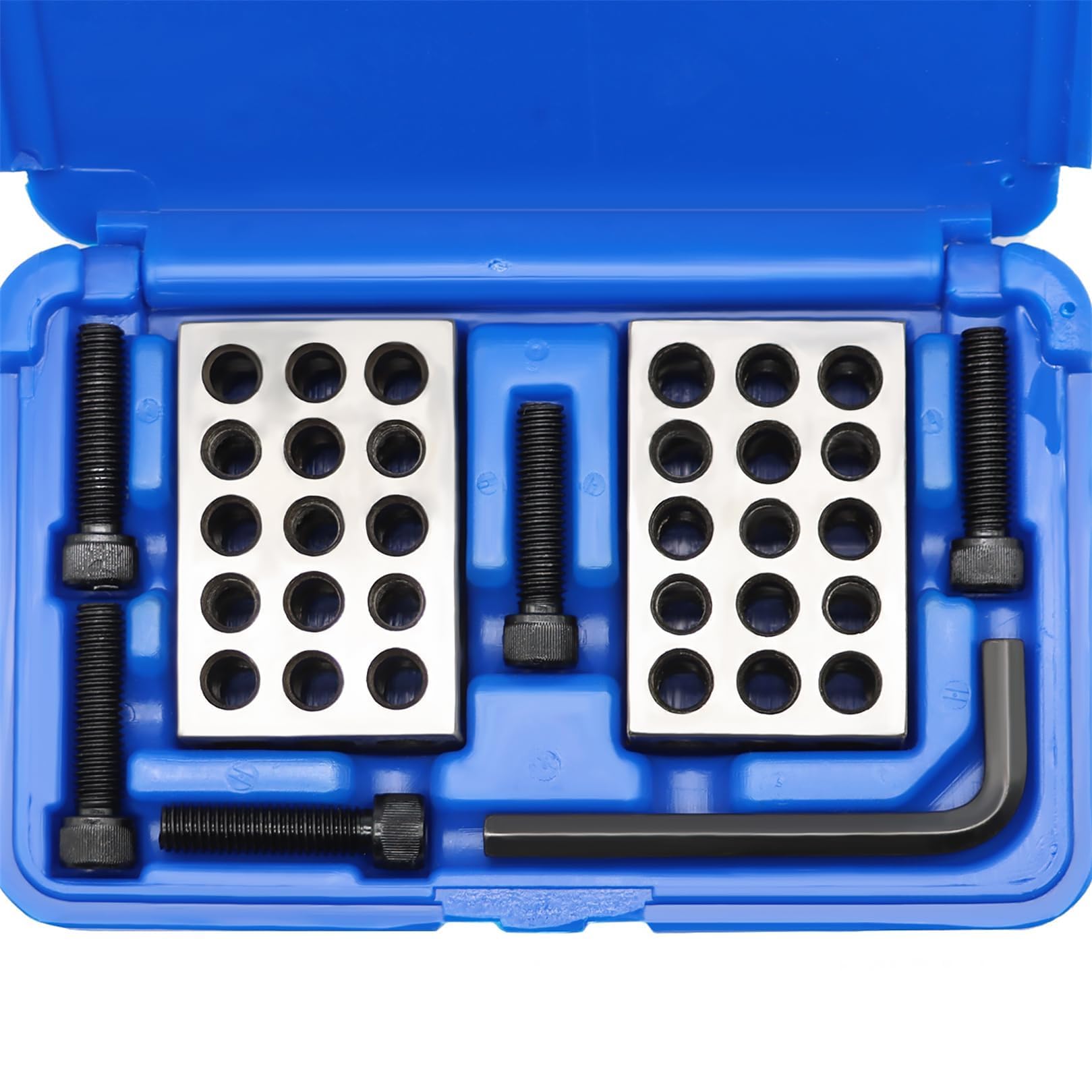 Jecoupoon 1-2-3"Blocks Matched Pair 23 Holes 0.0001 Precision Ground Machinist Set Up Blocks HRC 55-62 (1-2-3" Blocks 0.0001" Set)-picture-22