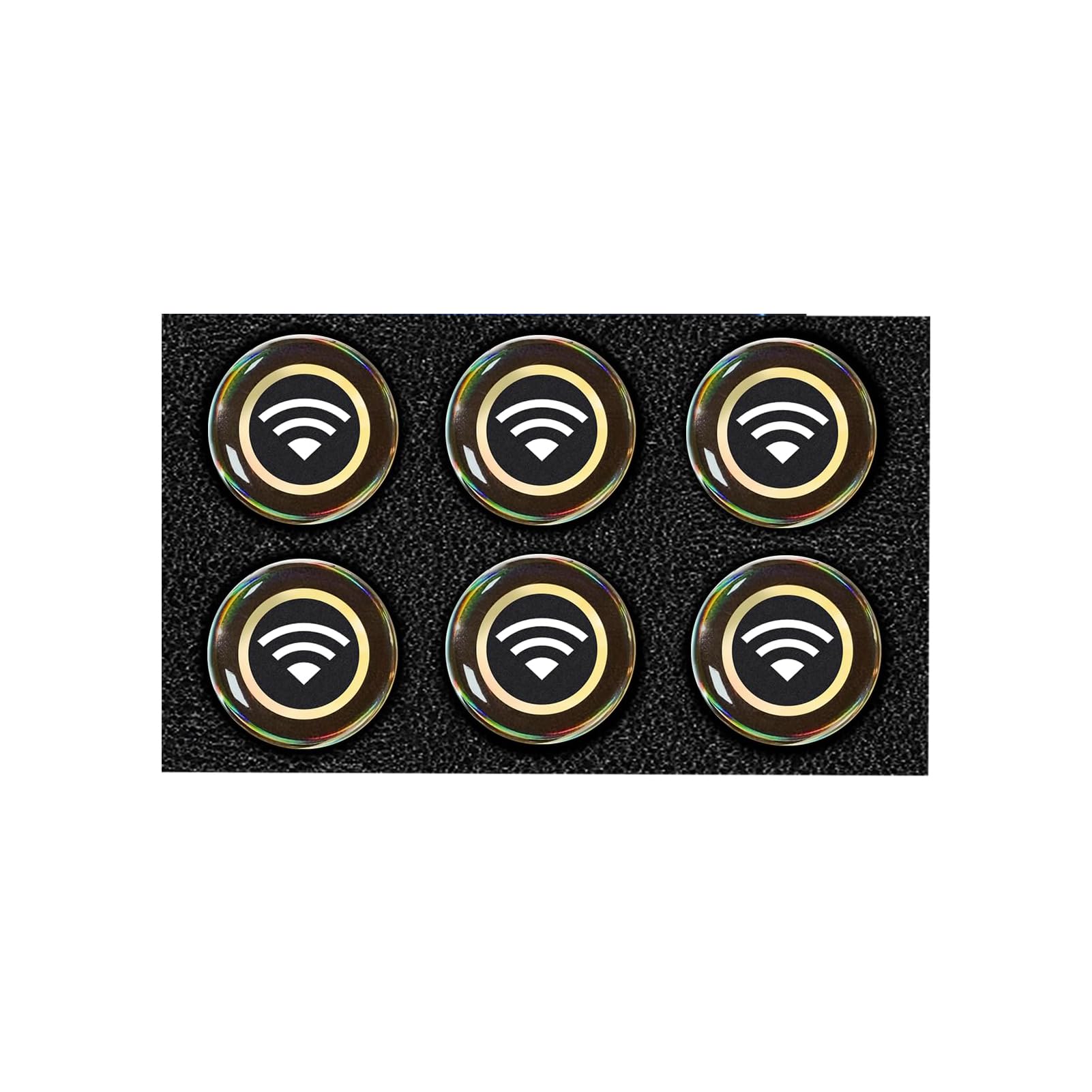6Pcs Anti Radiation Chip for Mobile, Cellphone Signal Boosters with Radiation Blocker Technology, Mobile Signal Light Sticker for Electronic Devices Protection, 6 Pieces Round WiFi Energy Shield Set-image-14
