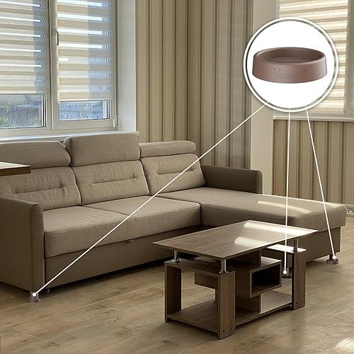 Miniatura 5 de Yelanon Posavasos para muebles  8 tazas redondas y cuadradas de 2 pulgadas para muebles  almohadillas antideslizantes para suelos de madera dura,