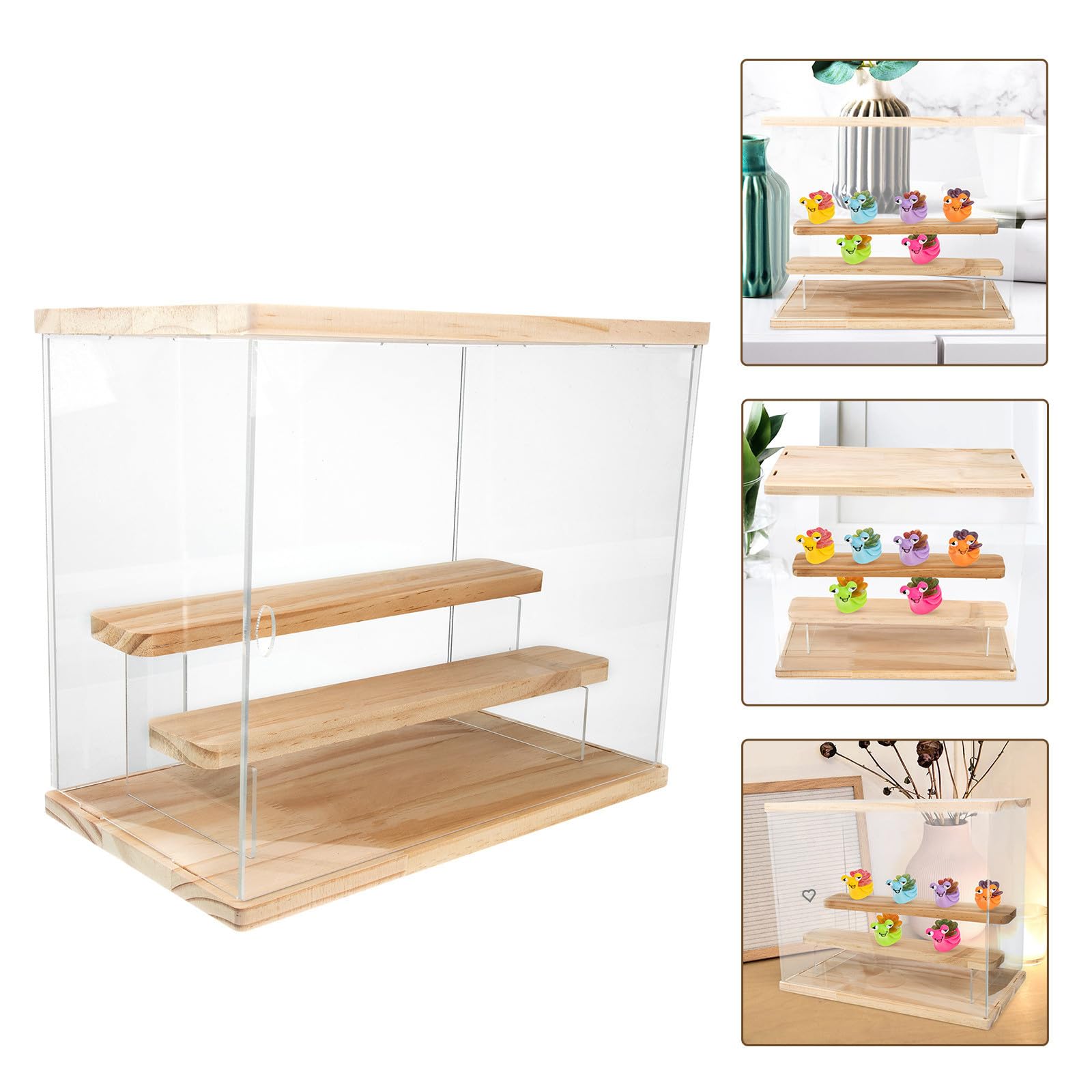 Vitrina Coleccionable de Acrílico 3 Capas y Gran Capacidad, Caja Expositora para Figuras y Muñecos de Juguete, Diseño Simple y Transparente para Decoración