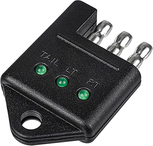 Probador de remolque de 4 pines, probador de enchufe de remolque, probador de conector de remolque, probador de cableado de remolque recto de 4 pines