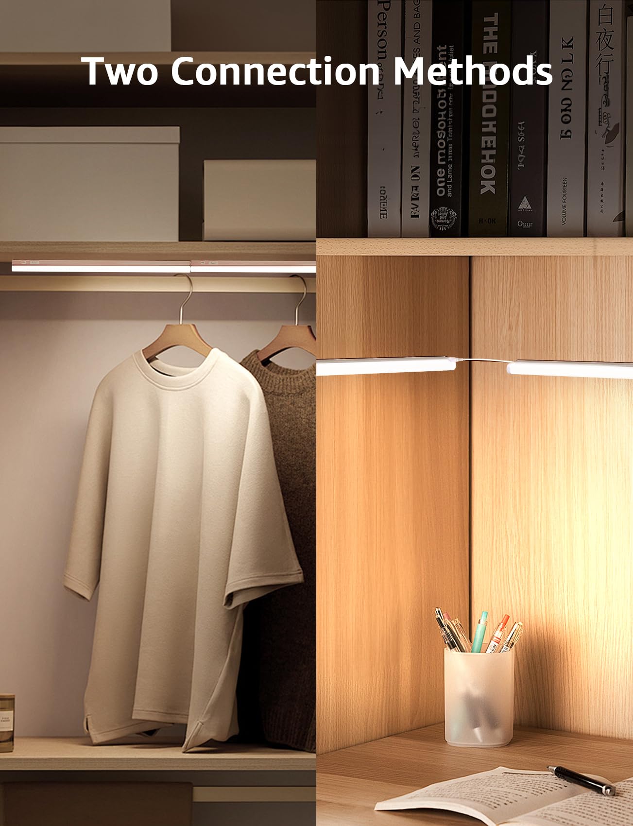 Aigostar Luz LED Cocina con Interruptor 18W Luces Armarios, 3000K/4000K/6500K, 230V Regleta LED Bajo Armarios para Cocina, Vestidor, Armario 1178 * 34 * 23mm, 2 pcs