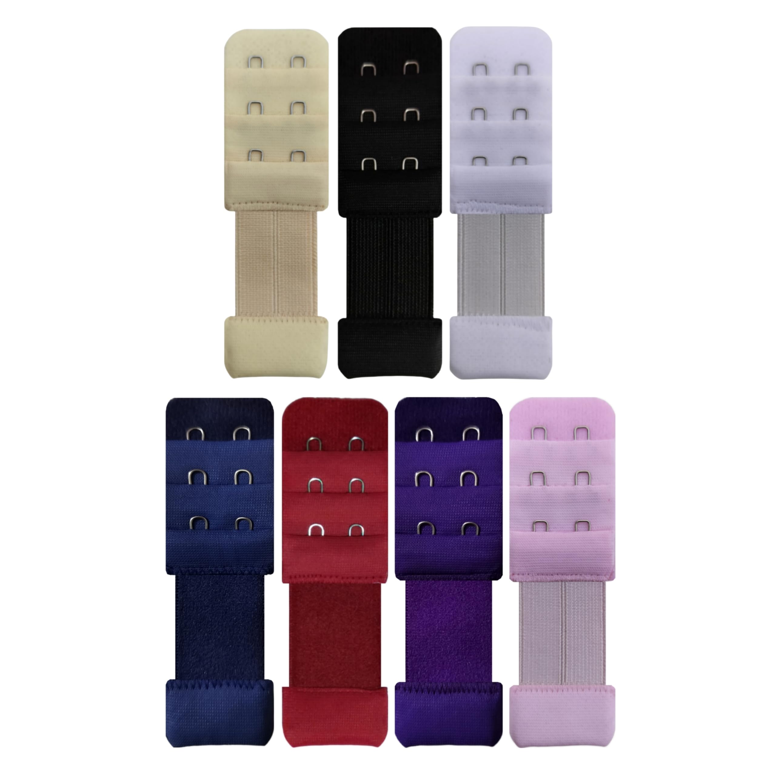 Bra Extender All 7 Colour 2 × 3 Hook Extender Red Blue Black White Skin Pink and Magenta Hook Extender-image-39
