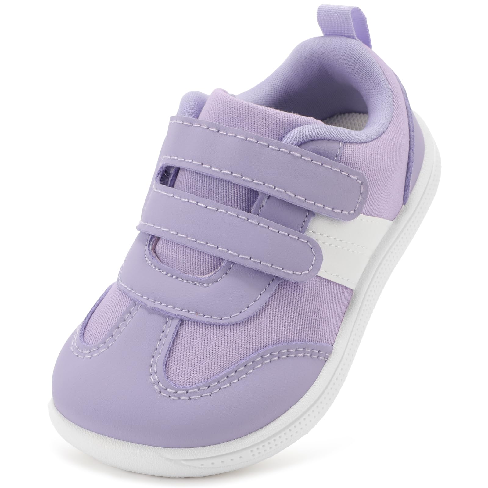 STQ KIDS Toddler Wide Toe Box Shoes First Walk Sneakers | Non-slip sole, breathable upper, zero-drop barefoot feel, Hook and loop design, supports healthy foot development