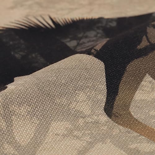 Miniatura 5 de Bonhause Juego de 4 fundas de almohada decorativas de animales africanos de 18 x 18 pulgadas, diseño de jirafa, elefante, caballo, cebra, fundas