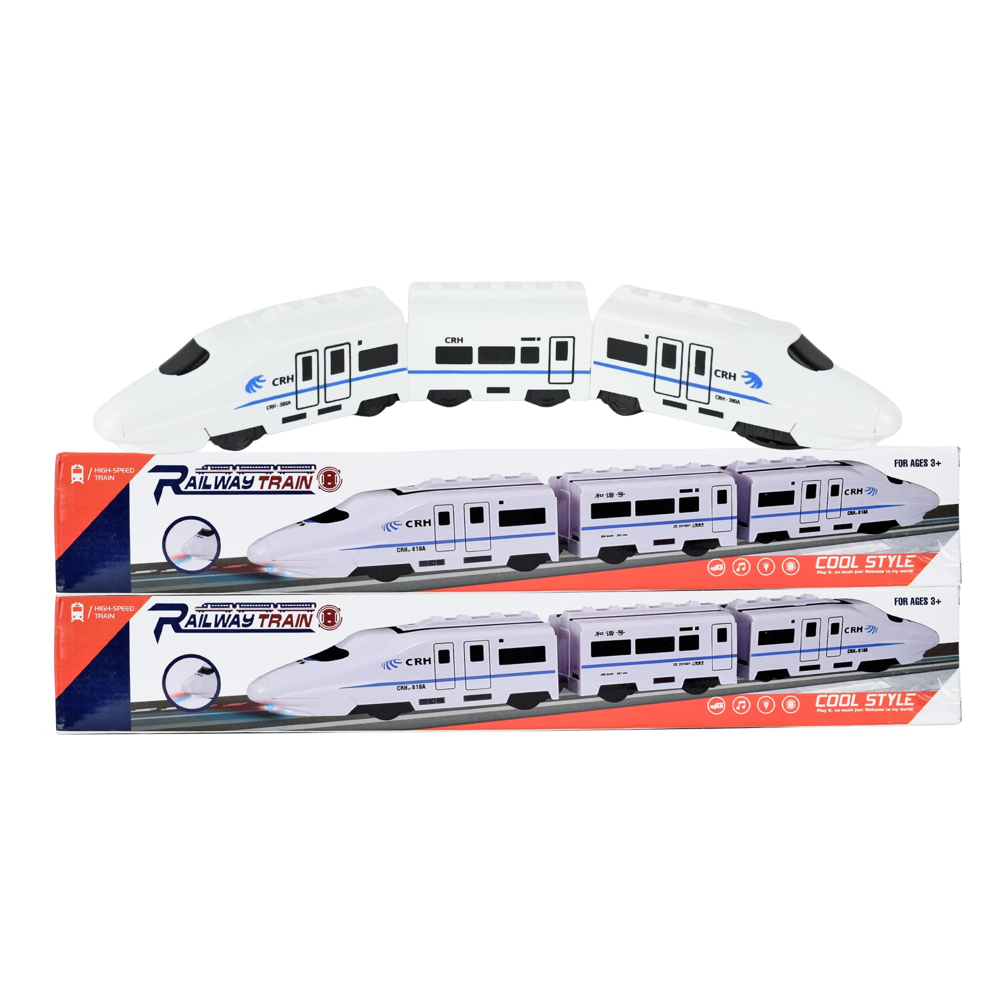 Braintastic High Speed Bullet Train Toy for Kids, 42 cm Long Battery Operated Electric Train with Realistic Design, White Modern Railway Toy for Boys & Girls