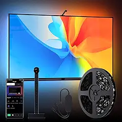 MIHEAL Luz de fundo LED para TV com sensor, fita de luzes RGB de 16,4 m para PC, TV, monitor, luzes de Smart TV por trás dessa sincronização com tela, compatível com app Music Sync, para sala de jogos