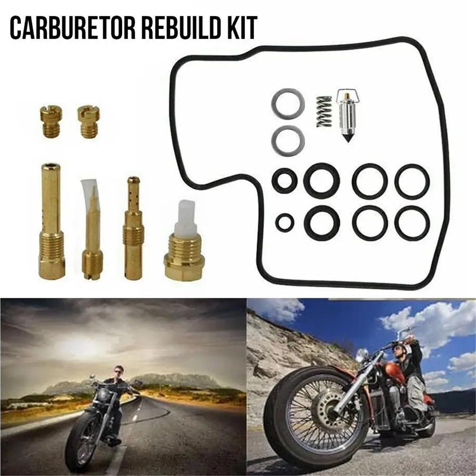 4 Piezas Para Yamaha Vmax 1200 VMX1200 1985-2007 V-MAX Kit De Reparación Carburador Motocicleta Membrana Vacío Émbolo Agujas chorro(Style5)