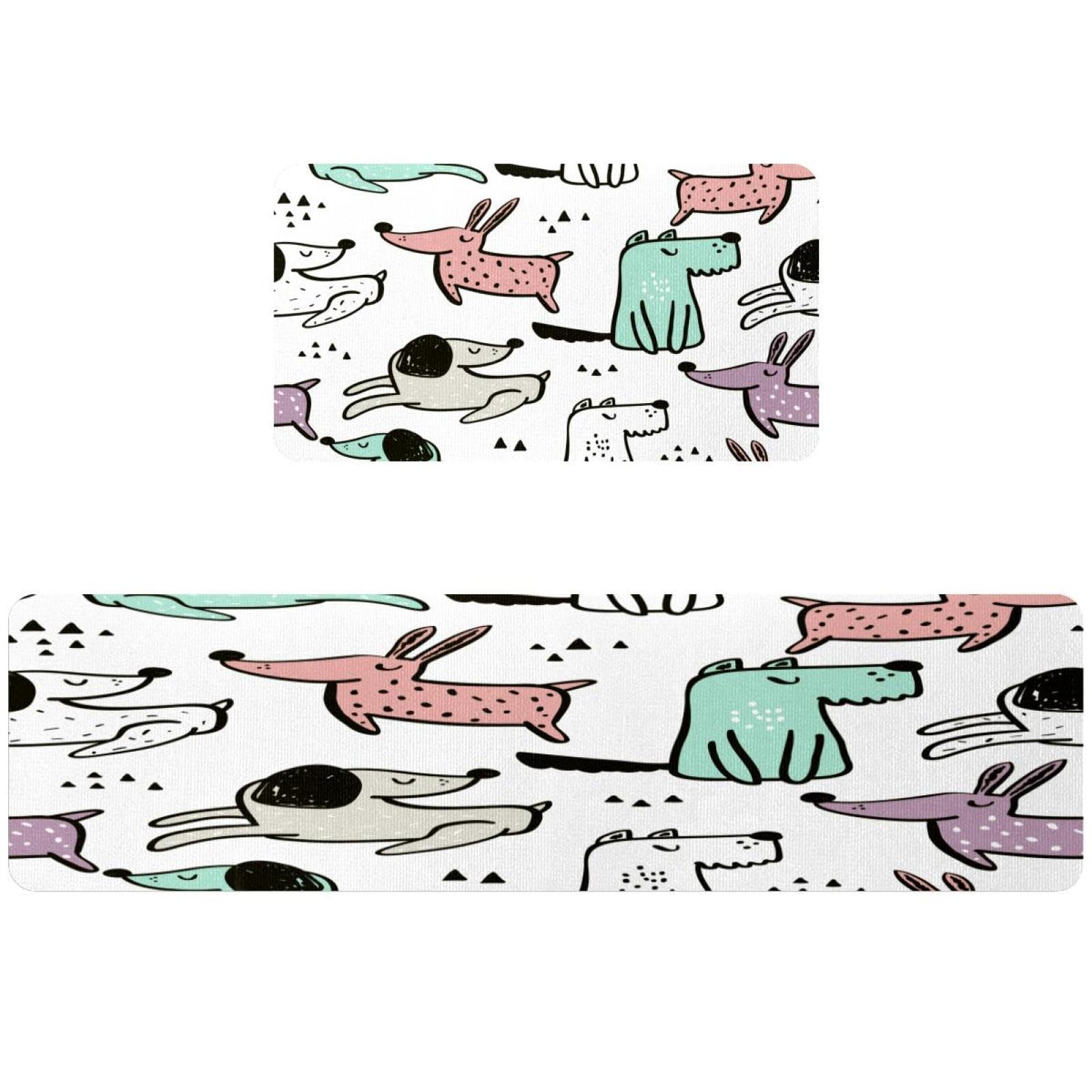 Tapete de cocina absorbente de 2 piezas lavable con diseño animal