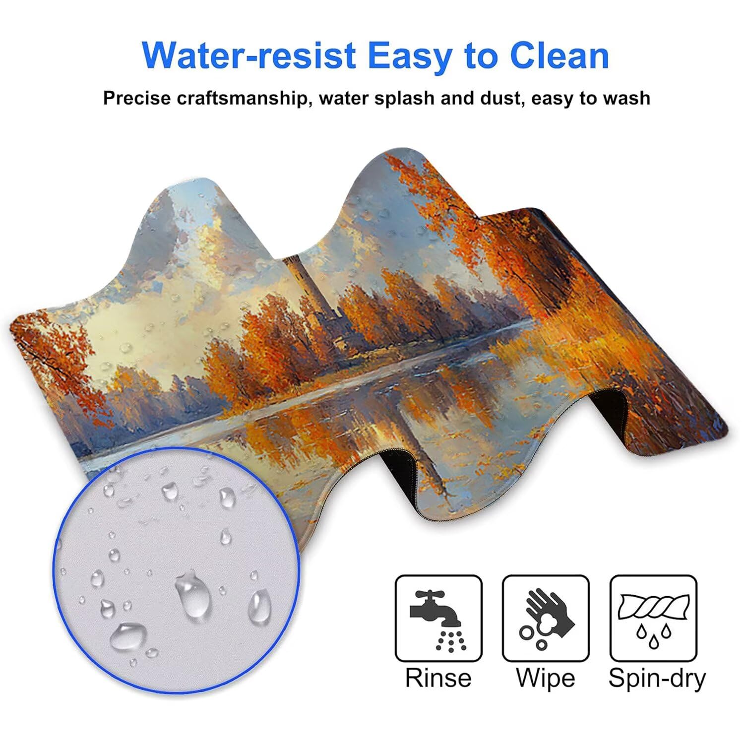 Alfombrilla Ratón XXL Grande Gaming Mouse Pad 1200 x 500 mm, Impermeable Antideslizante Mousepad, Lavable, Alfombrilla Escritorio con Base de Caucho para Gamers, PC y Portátil - (Lagos bosques) G-321