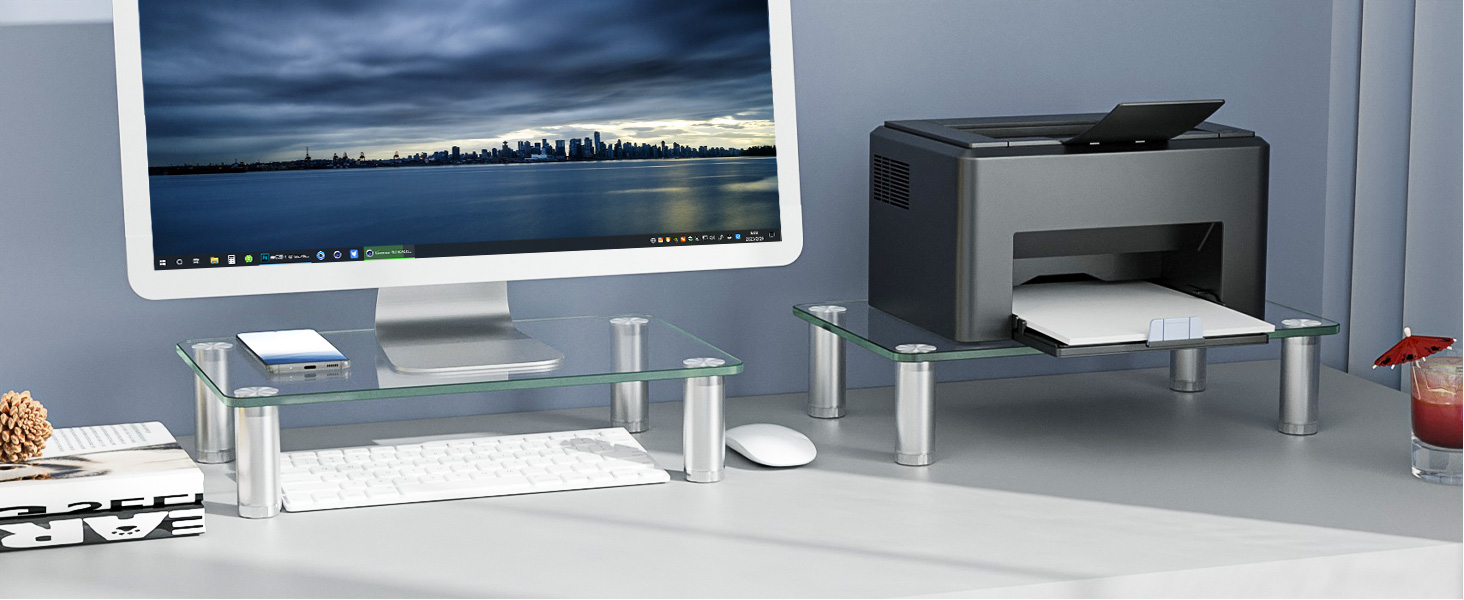 Supporto Monitor Regolabile In Altezza - Porta PC Portatile Fino A 40kg, Salva Spazio - Foto 9