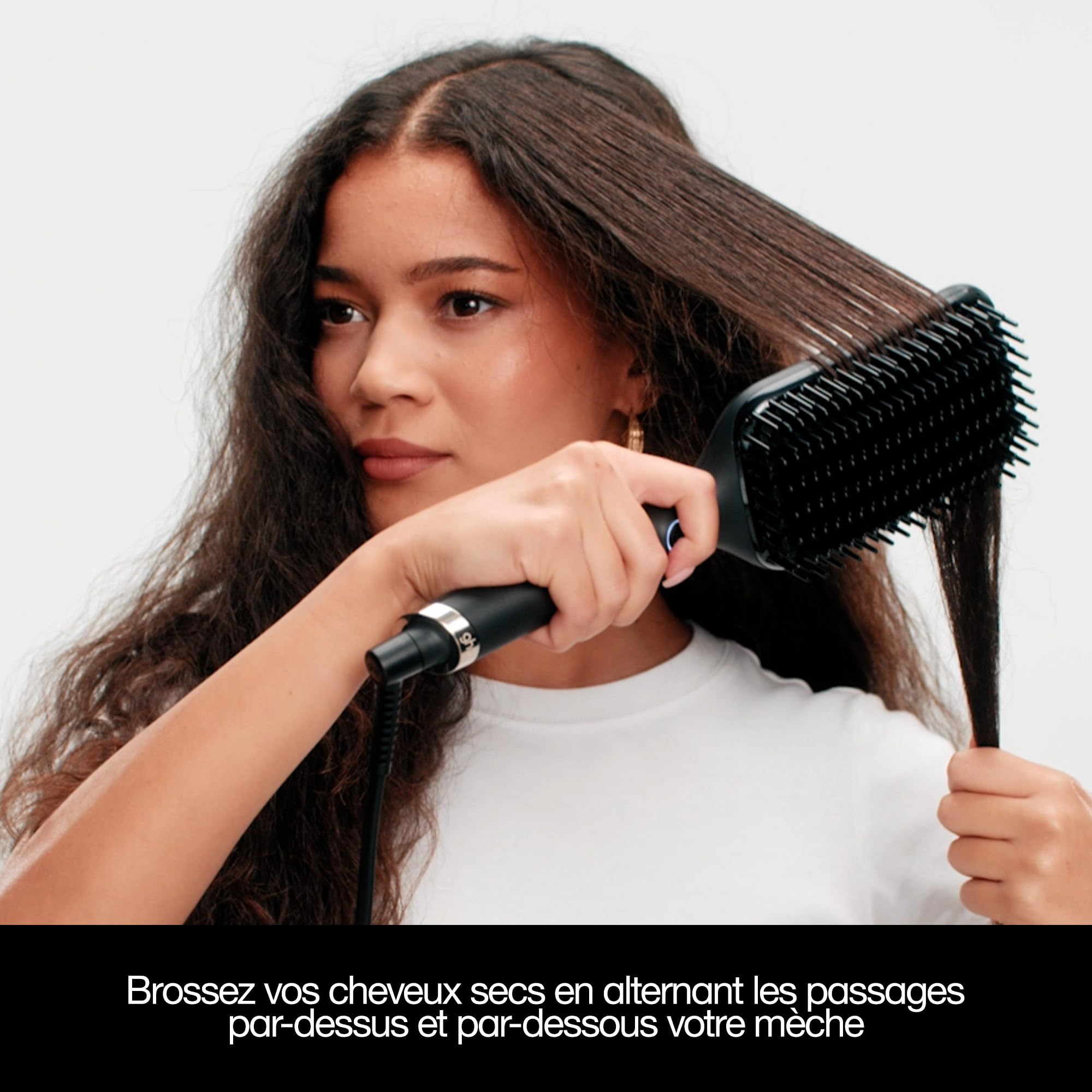 ghd glide+ max Smoothing Hot Brush w kolorze czarnym – szybkie i proste, ultra gładkie rezultaty – do długich, grubych i kręconych włosów