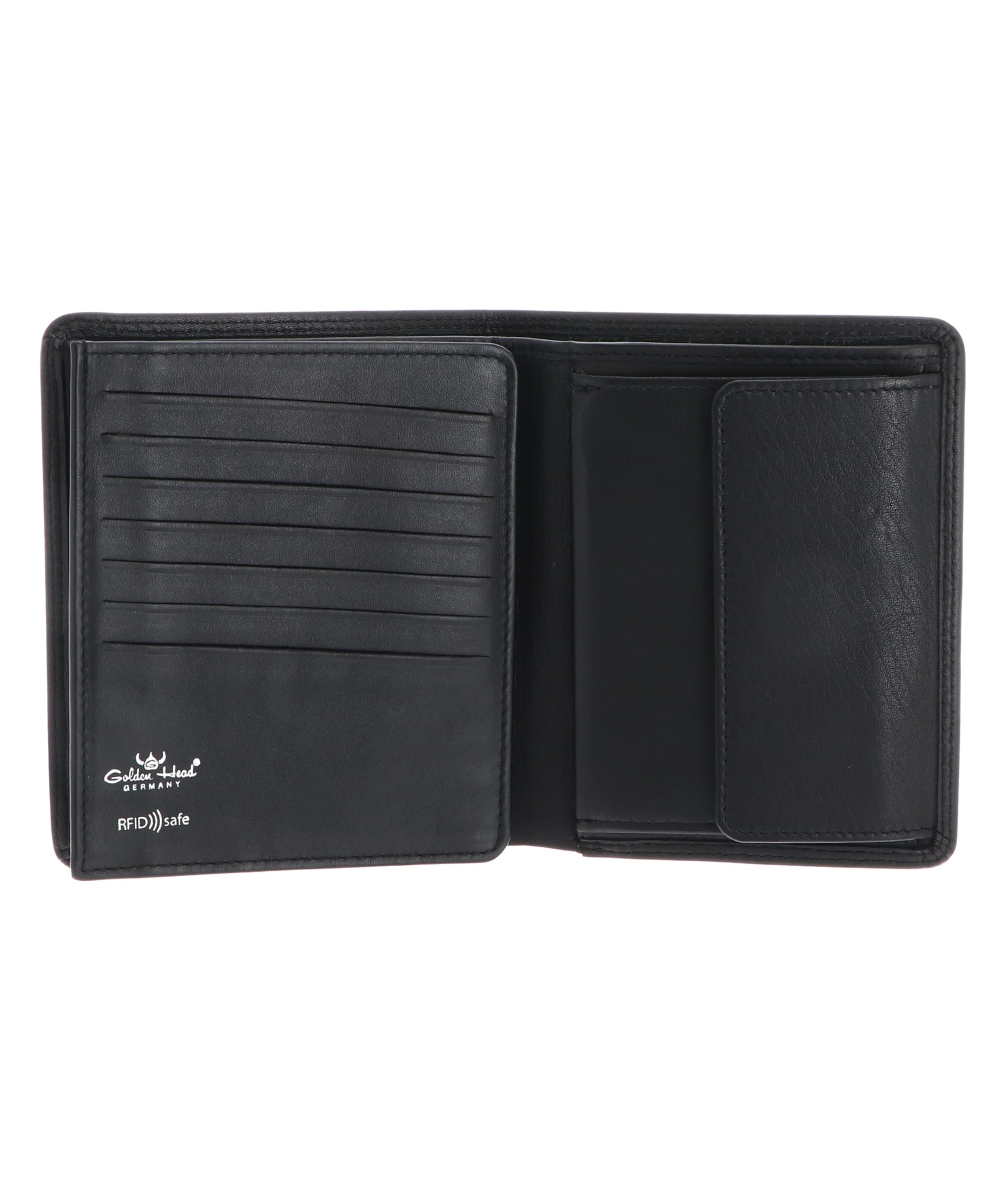 Golden Head Leder Geldbörse Polo RFID Protect Kombischeintasche 1230 Schwarz