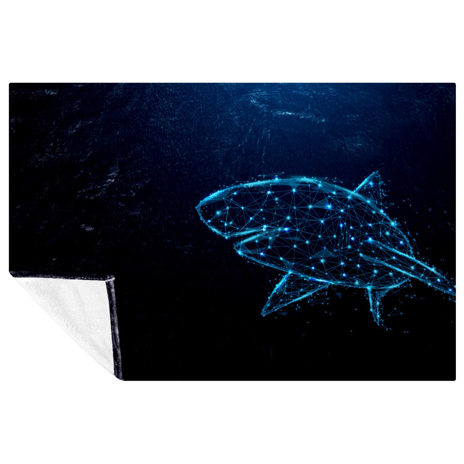 Couverture douce et chaude requin étoilé cadeau idéal lit enfant