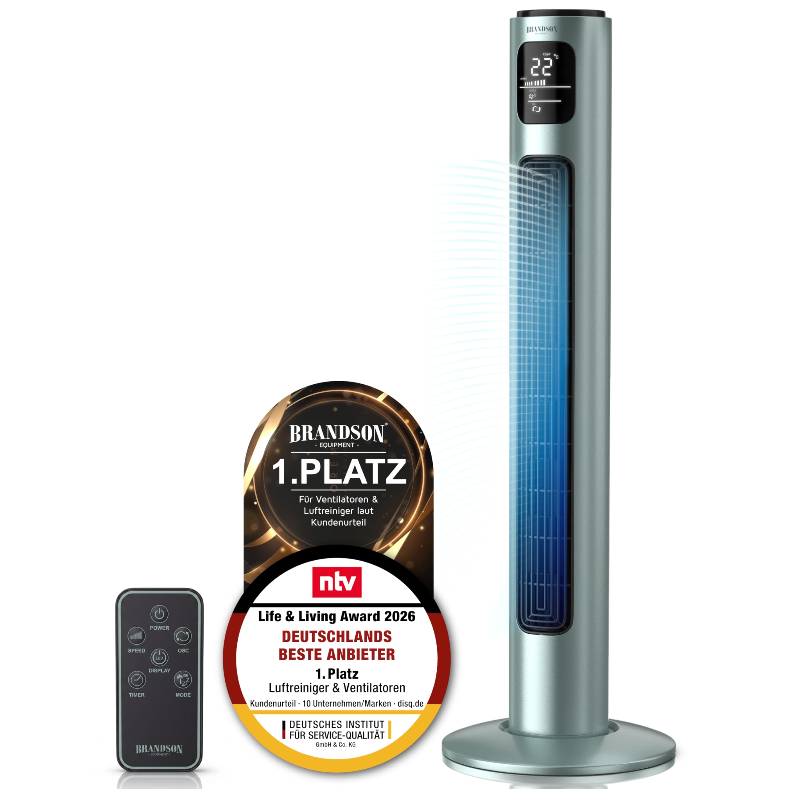 Brandson DE Turmventilator mit Fernbedienung