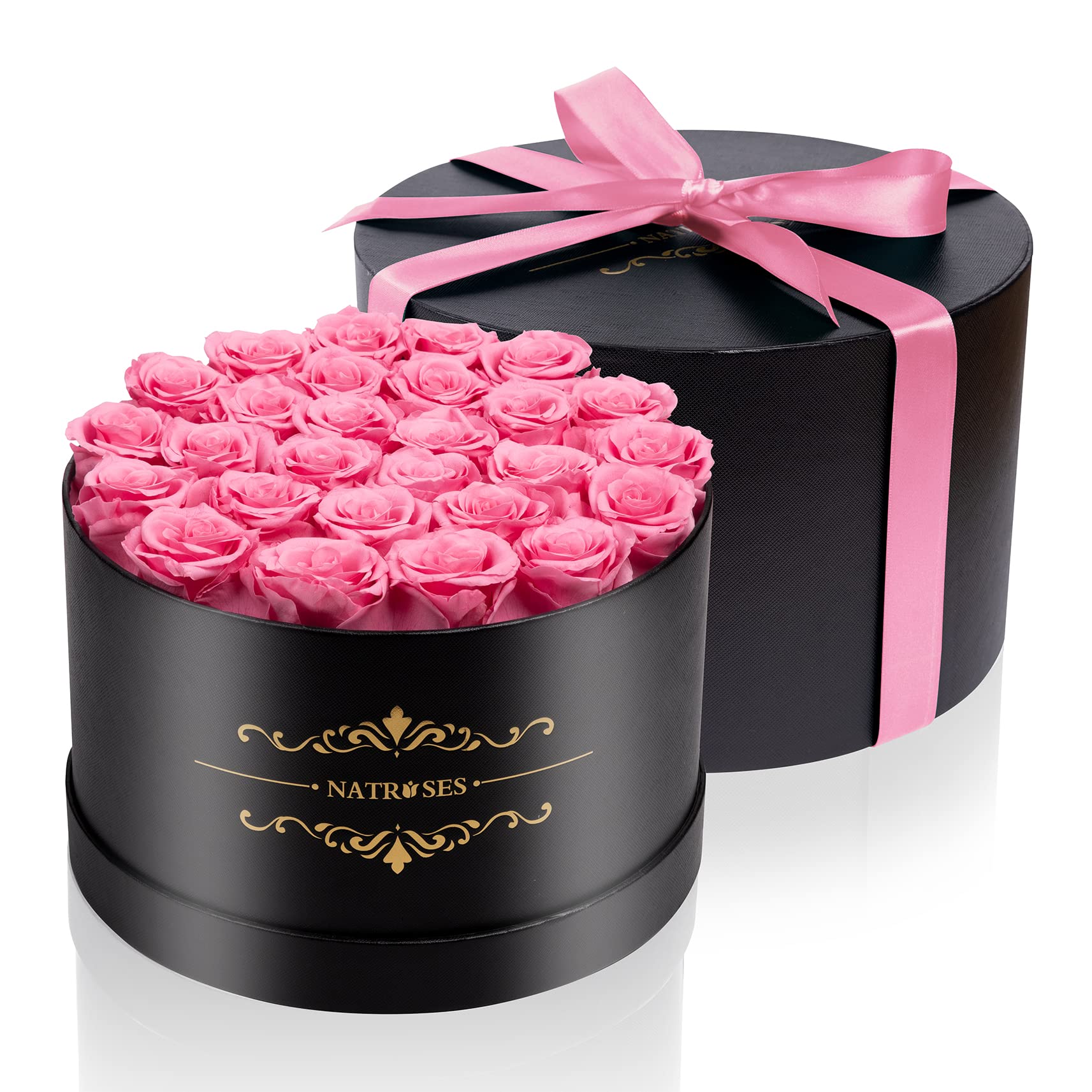 NATROSES Gifts for Her 27 Piece Forever Preserved Roses in a Box, Preserved Flowers for Delivery Birthday, Flowers Gifts for Mothers Day, Dusty Pink: Pink 27 Roses