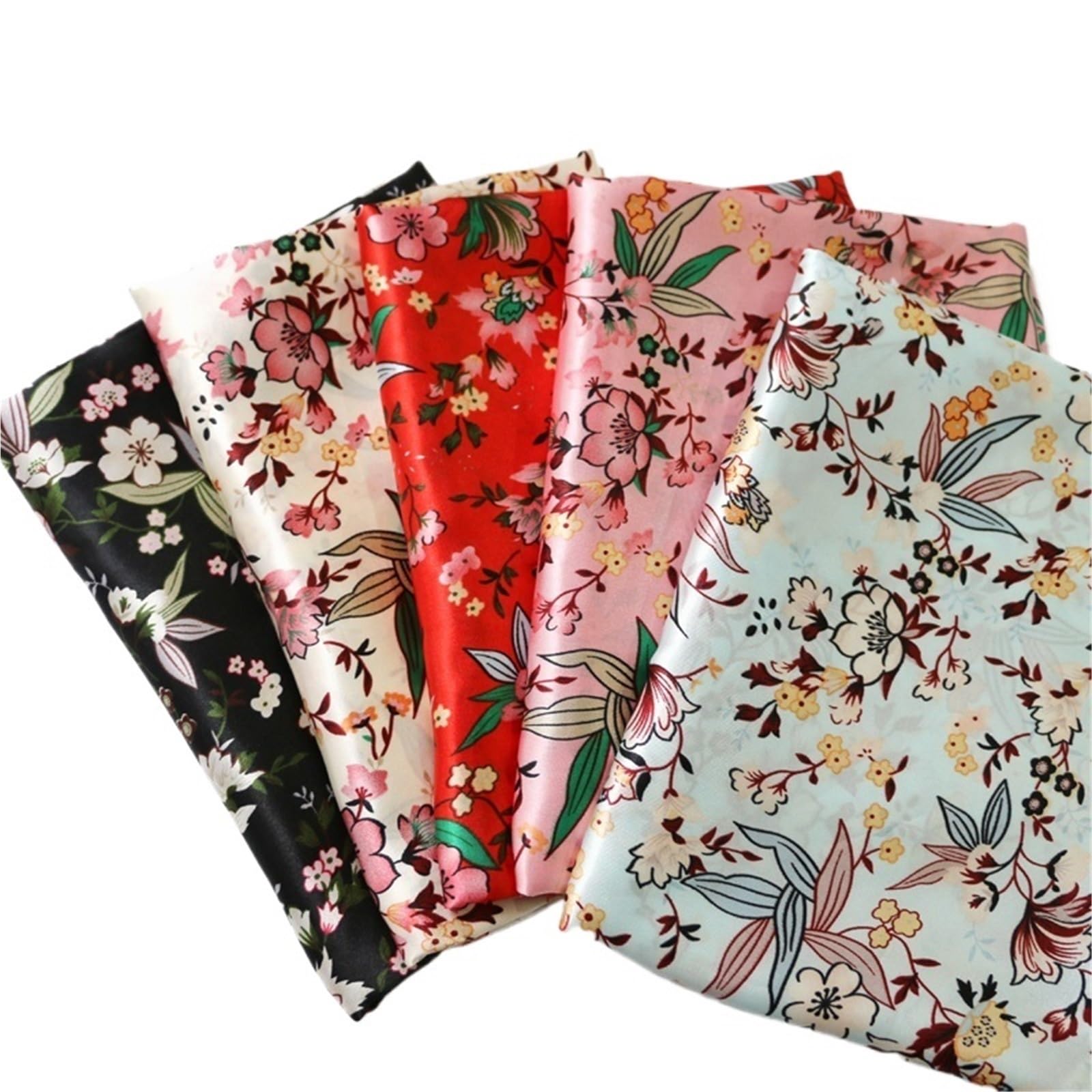Tela Satén Floral Multicolor 1/2/5/10m x 1.48m(Color 1 Black,2M X 1.48M)