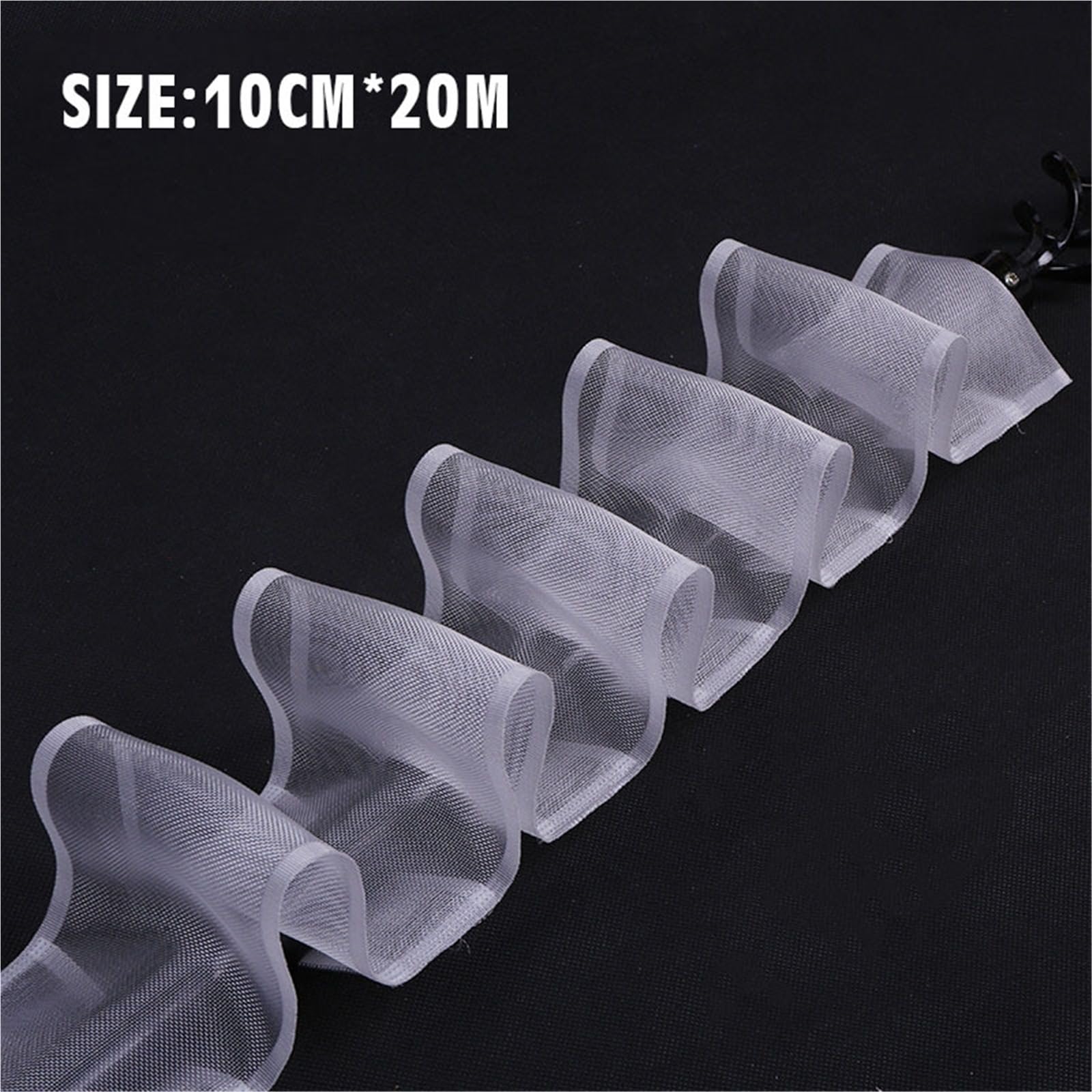 Rufflette pour Rideaux 10/20M Tringle à Rideau Ruban de Titre pincement pli Transparent Poche Bricolage for la Maison hôtel Installation coulissante(10cmX20m)