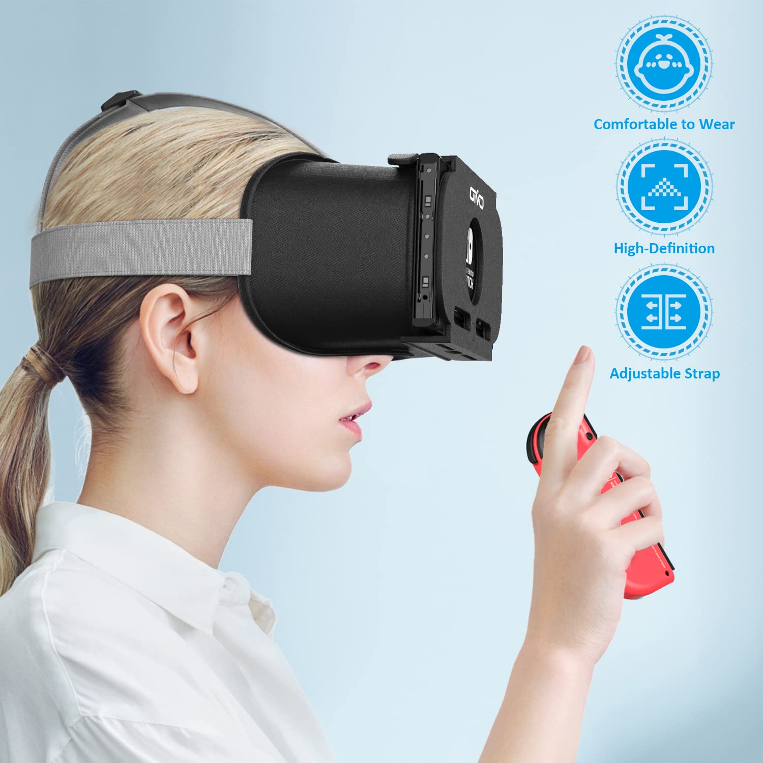 Switch VR Brille für Nintendo Switch/Switch OLED mit einstellbaren HD-Linsen, Virtual Reality Brille für Nintendo Switch VR Spiele, Switch Brille 3D