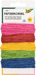 Folia 12221 Paper Cord, 5 Colours Assorted X 5 M