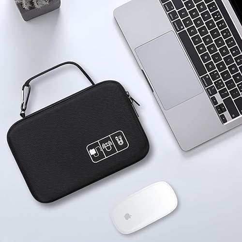 Miniatura 7 de Lacdo Estuche organizador electrónico de viaje duro para MacBook cargador adaptador de corriente, cables, lápiz de Apple, mouse, banco de energía,