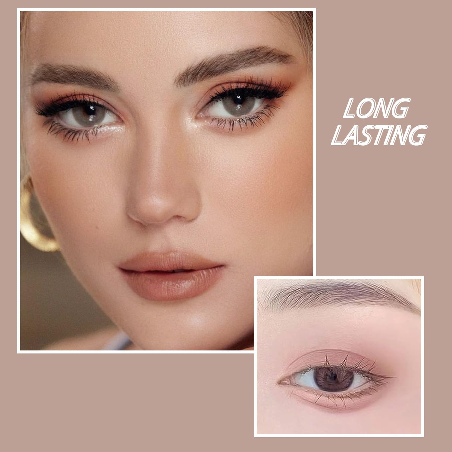 Eye Shadow Palette for Women Versatile Brown Pink Nude Eyeshadow, Waterproof Long-Lasting Formula, Smooth Application with Brush - Image 4