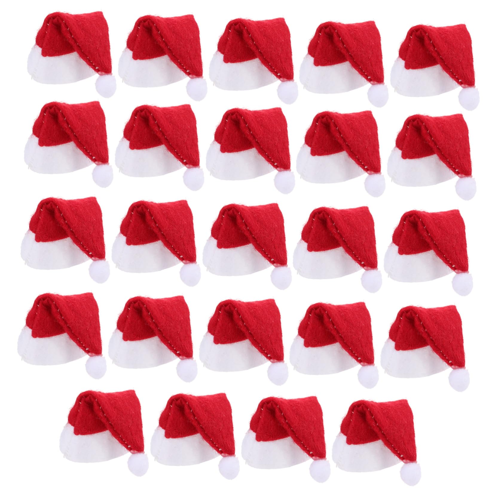 ERINGOGO 24 Piezas Mini Gorros Papá Noel para Piruletas Gorros Navideños Pequeños Reutilizables para Decoración de y Fiestas Accesorios Festivos Rojos y