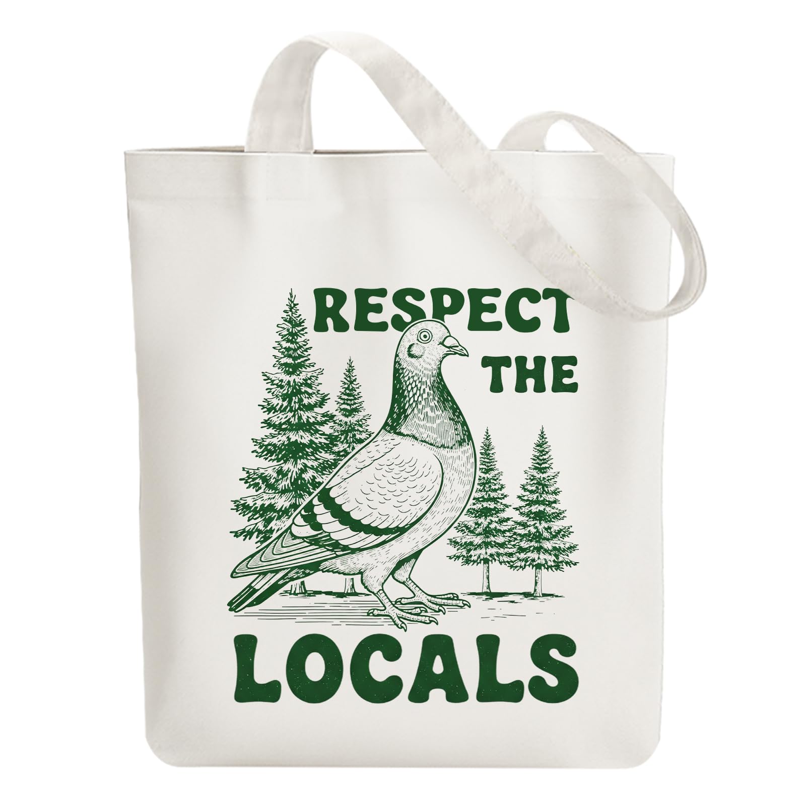 ANATTASOUL Funny Pigeon Canvas Tote Bag for Shopping,Vacation,Work,Gym