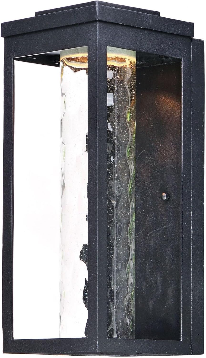 Maxim Salon-12W 1 LED Outdoor Wall Mount-6 Inches Wide by 15 inches high-Black Finish-Water Glass Color