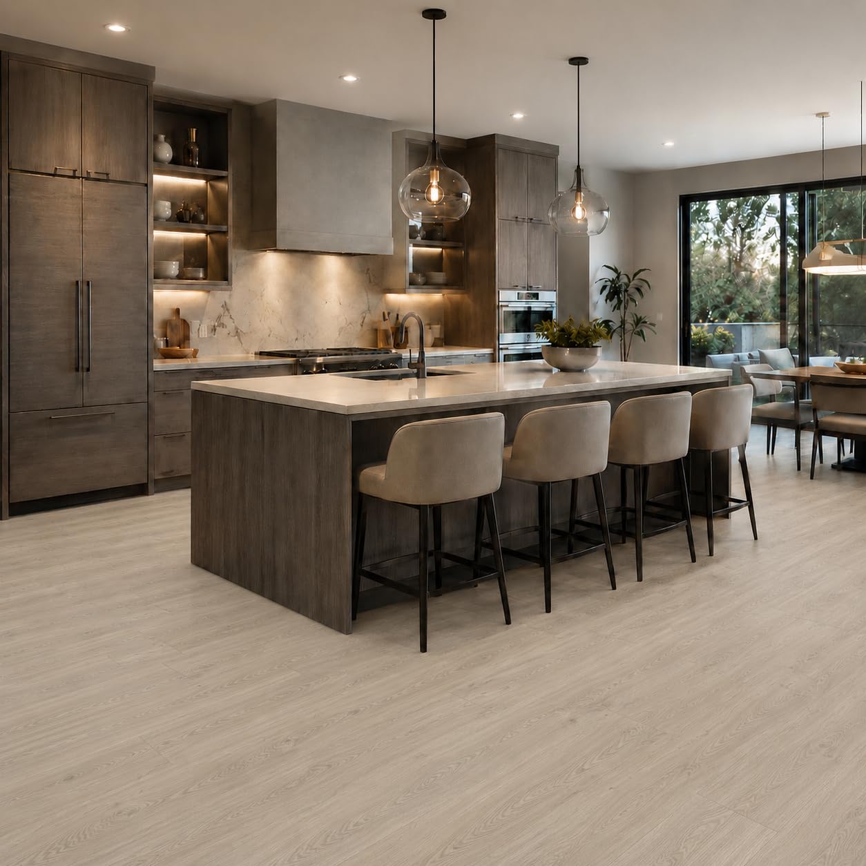SPC - Pavimento in vinile Klick, 5 mm, 10 assi da 2,25 m², 122 x 18,4 cm, impermeabile, con base IxPE da 1 mm integrato (Izmir, Box 2,25 m²)