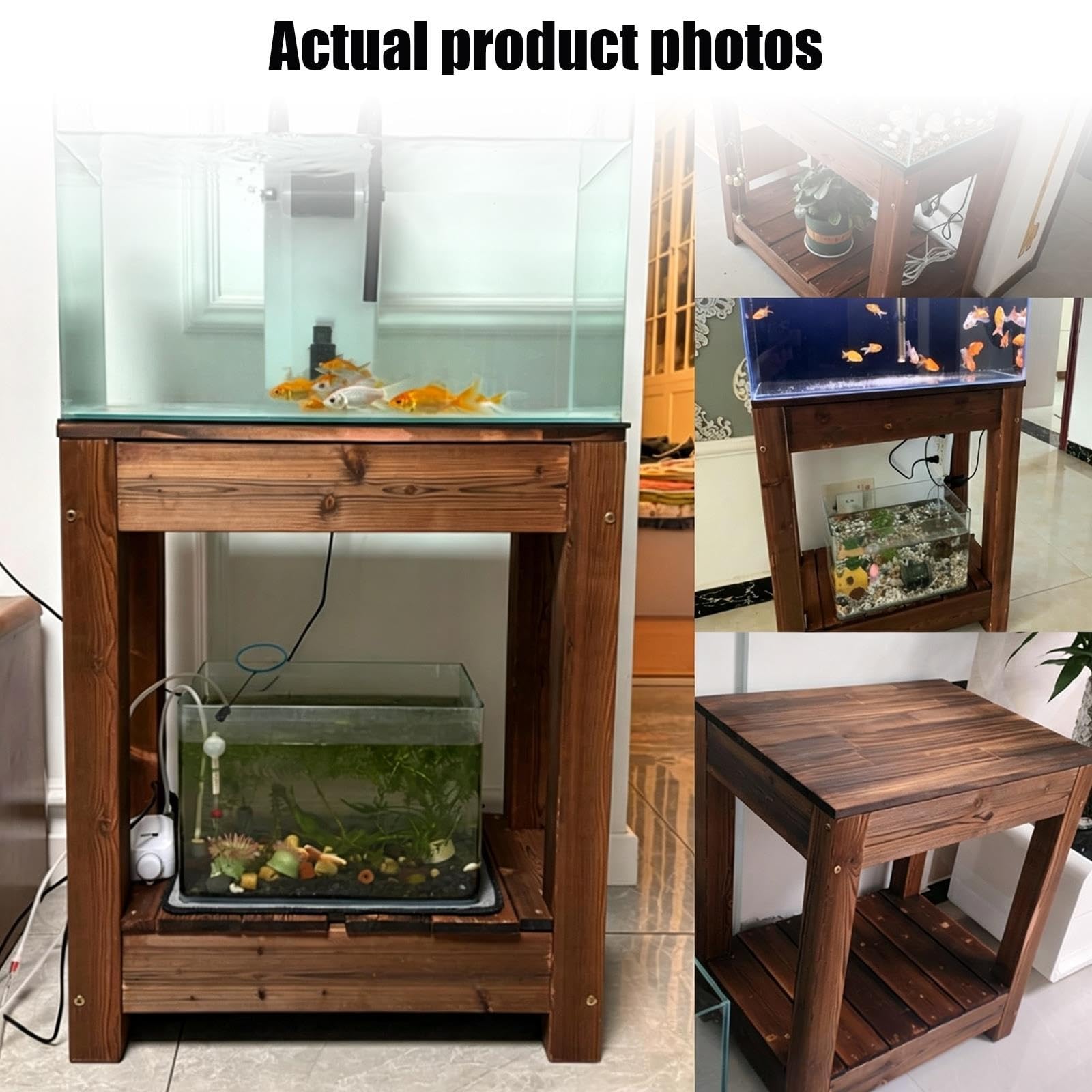 Soporte para Acuario de Madera Maciza, Soporte para Pecera