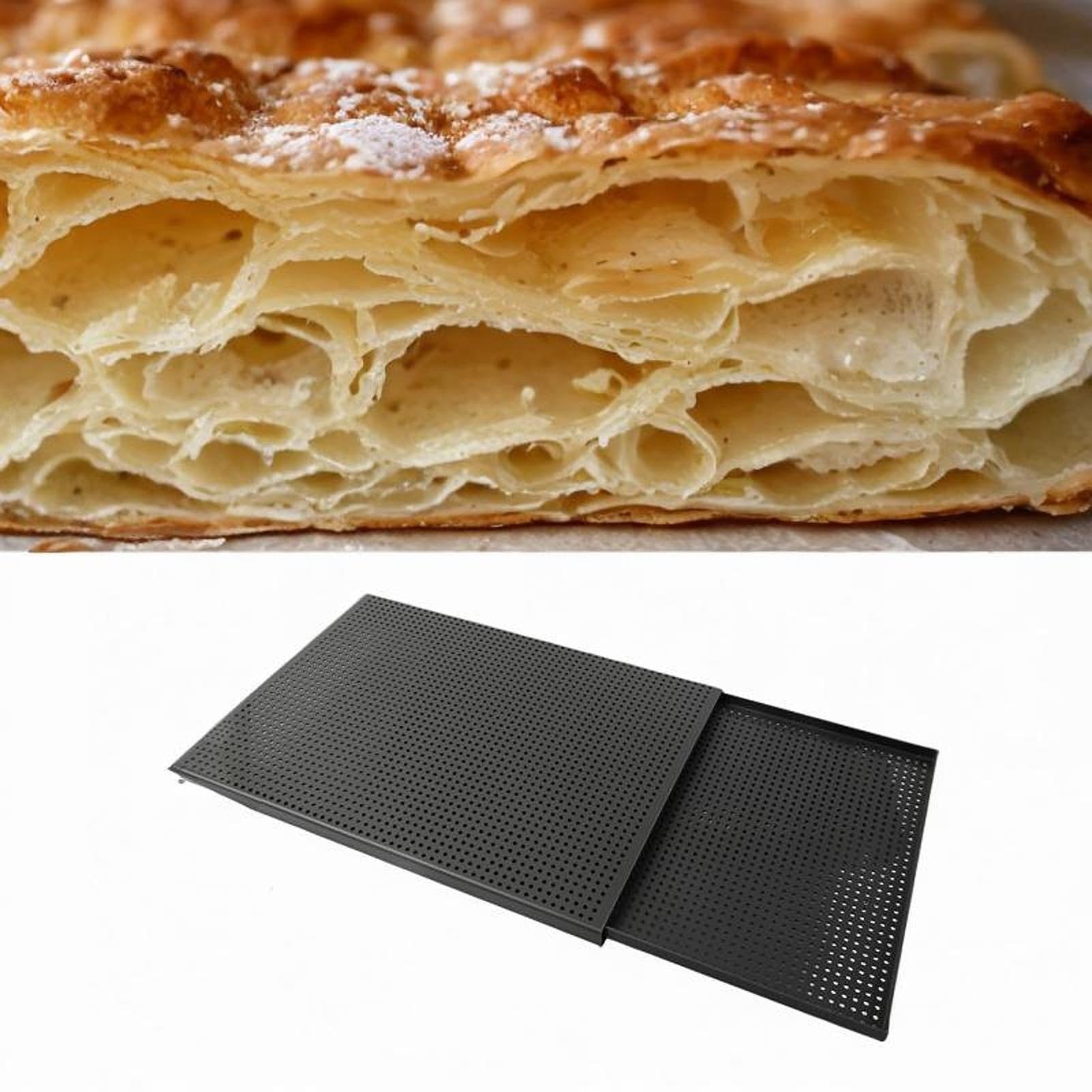 Molde for repostería, molde for hornear Napoleón de aluminio | Herramienta for hornear multifuncional, varios tamaños, bandejas perforadas antiadherentes for carne, postres(2.0MM,35x25CM)