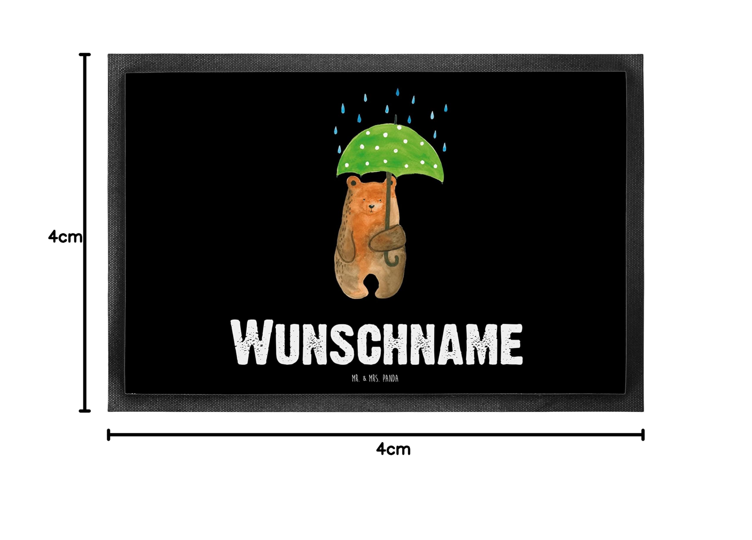 Mr. & Mrs. Panda Fußmatte Bedrucken Bär Regenschirm 40 x 60 cm - Personalisierte Geschenke, Spruch, Partner, personalisierbar, Pärchen, Freunde, Fussmatte, Liebe, mit Text, Familie, personalisiert