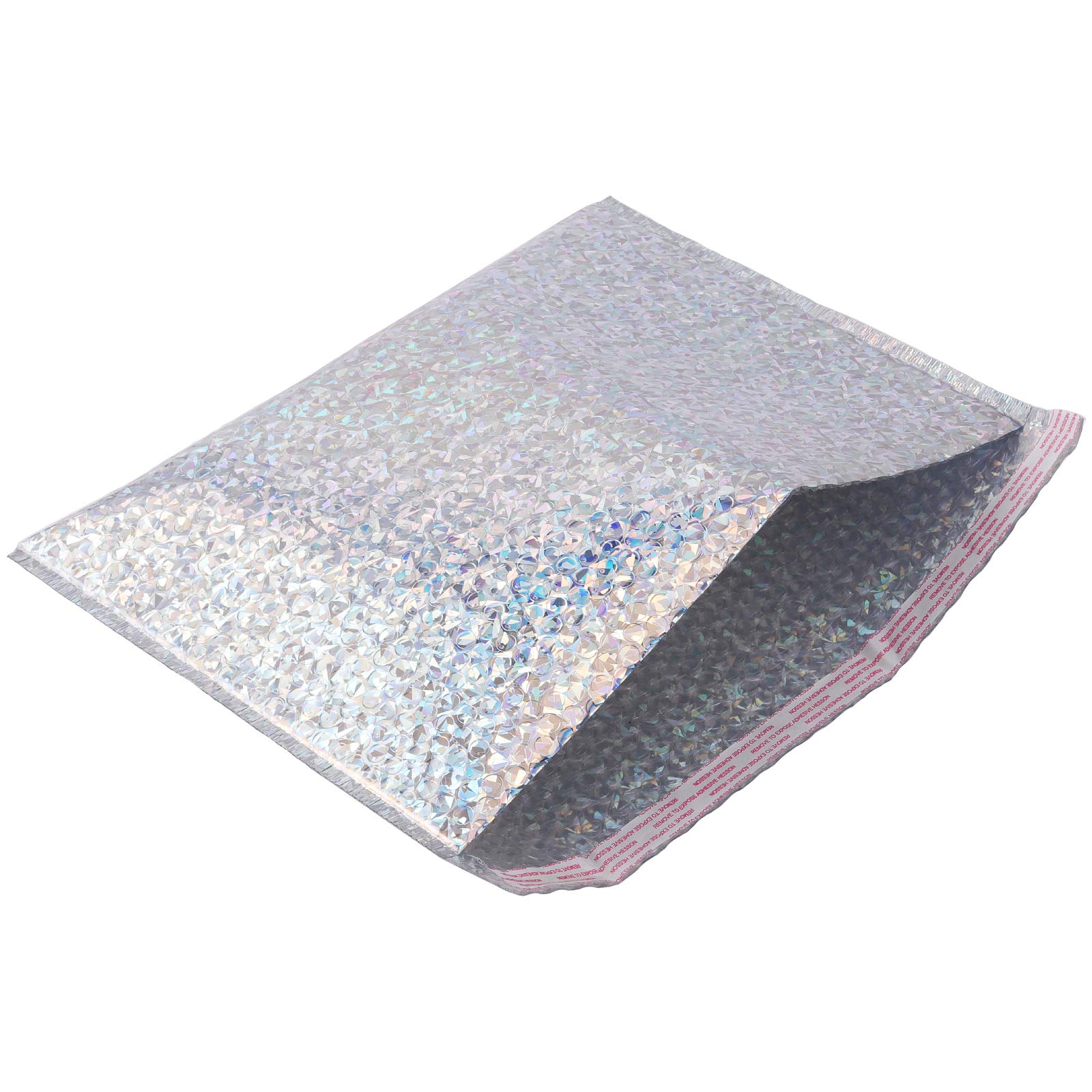 KOHAND 30 PCS Holographic Metallic Bubble Mailers 15.7 x 11.8 Inch, Silver Padded Envelopes Self Sealing Bubble Lined Adhesive Cushion Envelopes for Shipping, Mailing