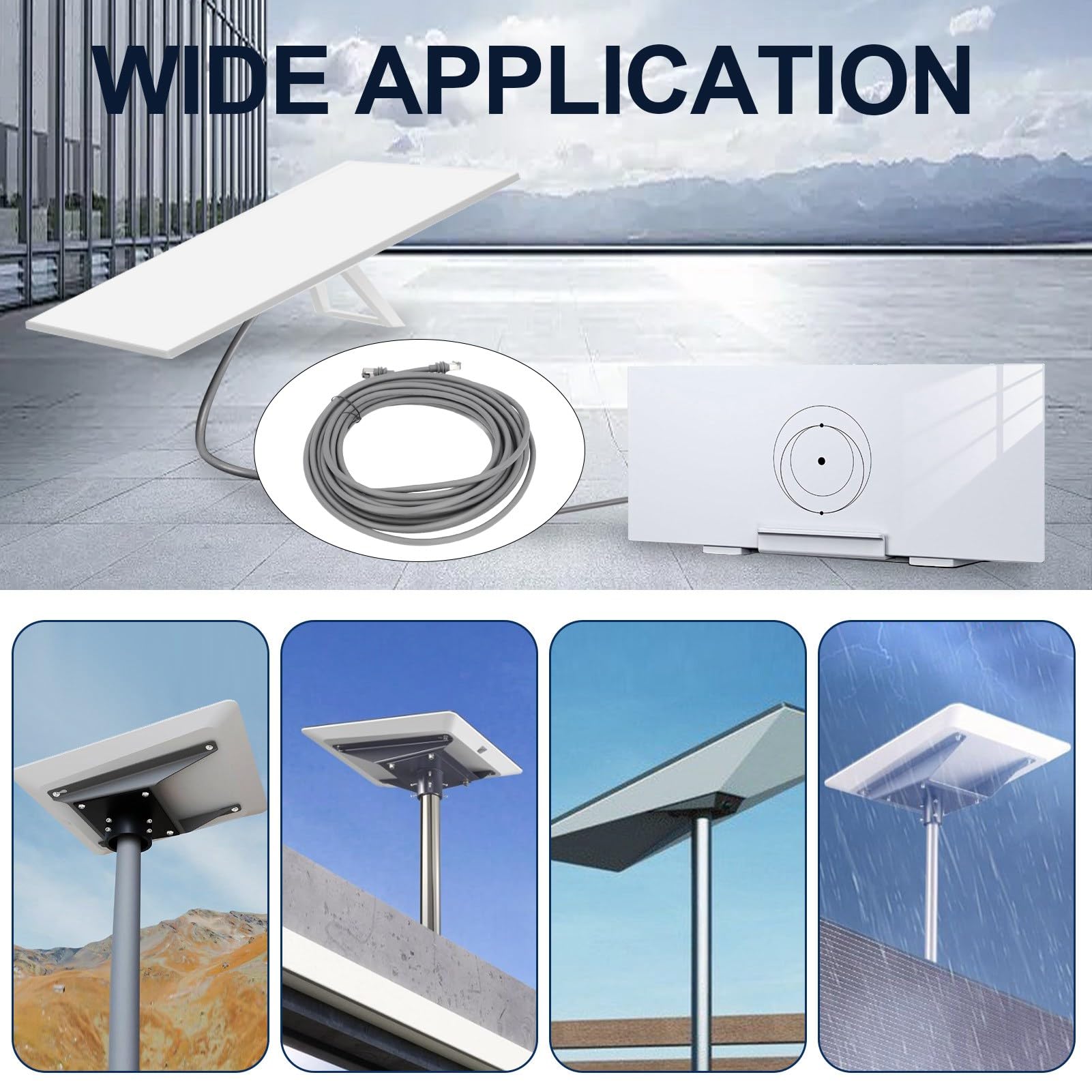 Cavo Sostitutivo Starlink 150 Piedi per Parabola Rettangolare Gen3, Prolunga Cavo Satellitare In Rame Rosso Pvc Impermeabile Ip68 46 M, 2000Mbps Accessori per Cavi Starlink