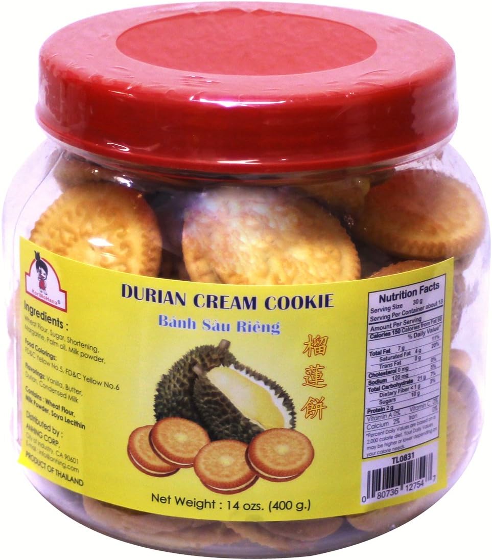 榴蓮榴莲夹心饼干餅乾 Durian Cream Cookie 14 oz
