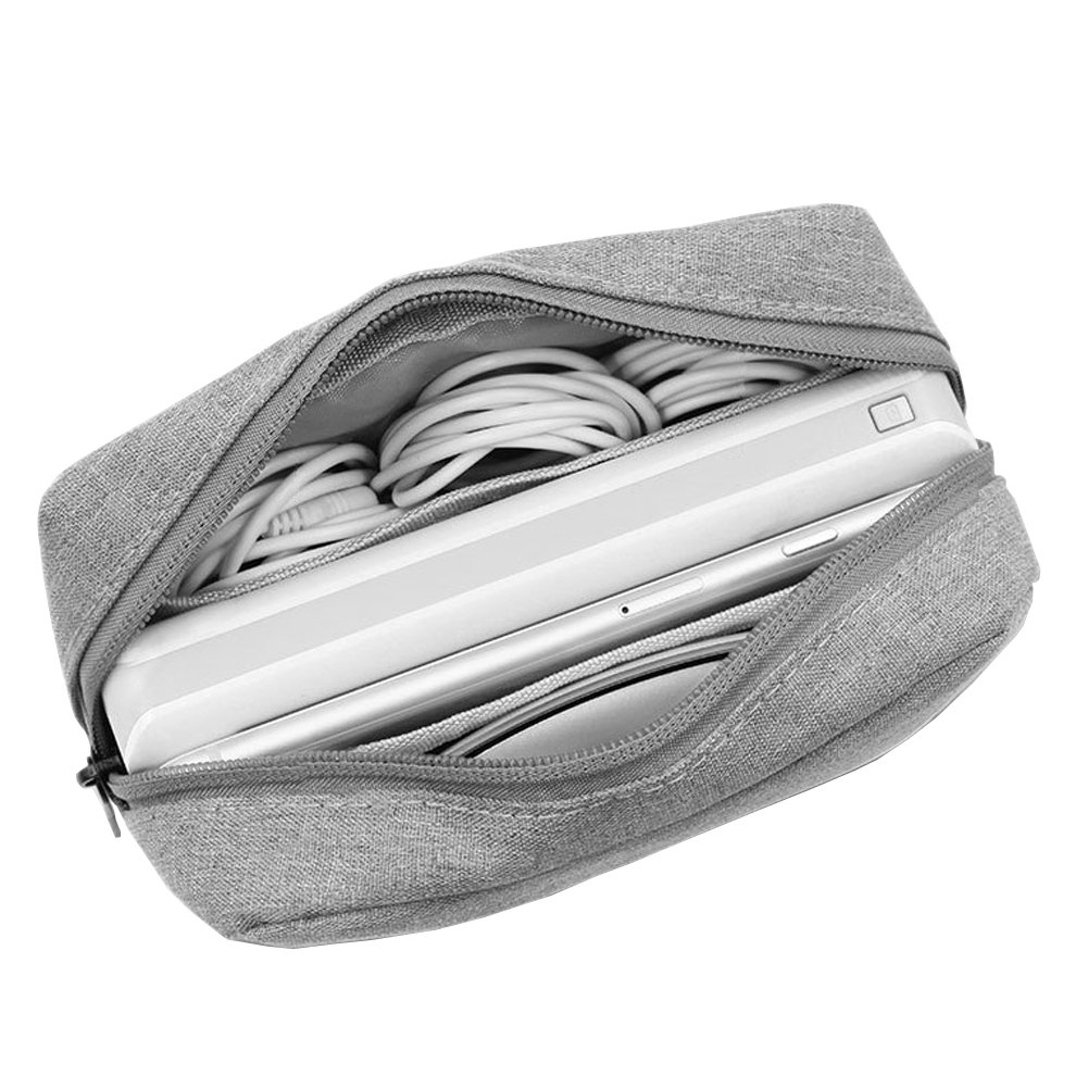 BAONA USB Drive Digital Storage Case Electronics Cable Organizer Bag for for Various USB, Phone, Cable, Charger, A496 Grey