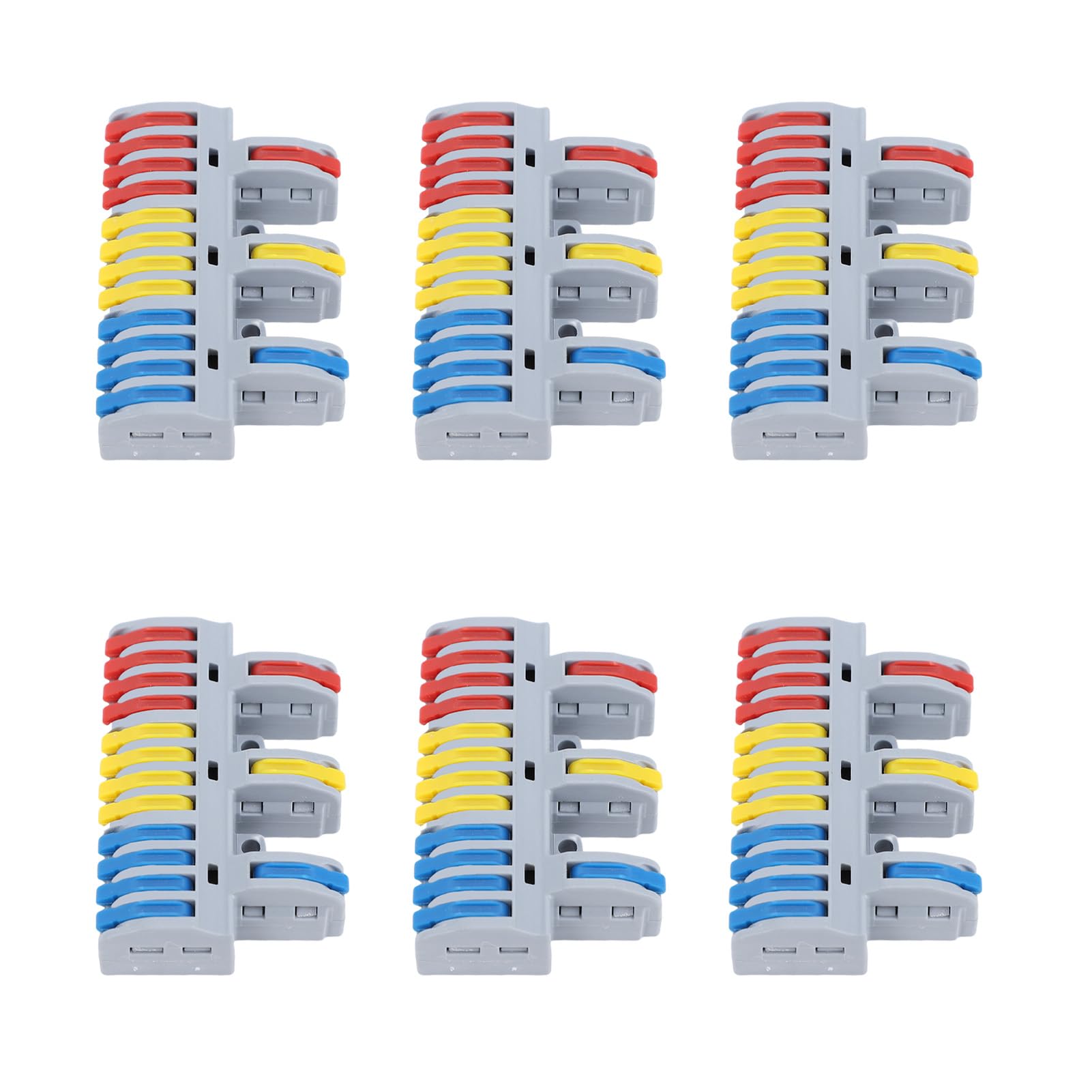 6PCS Push in Lever Wire Connector Electrical Splicing Kit for Compact Inline Terminals 3 in 12 Out Reusable PA66 Copper 600V 32A - Image 3