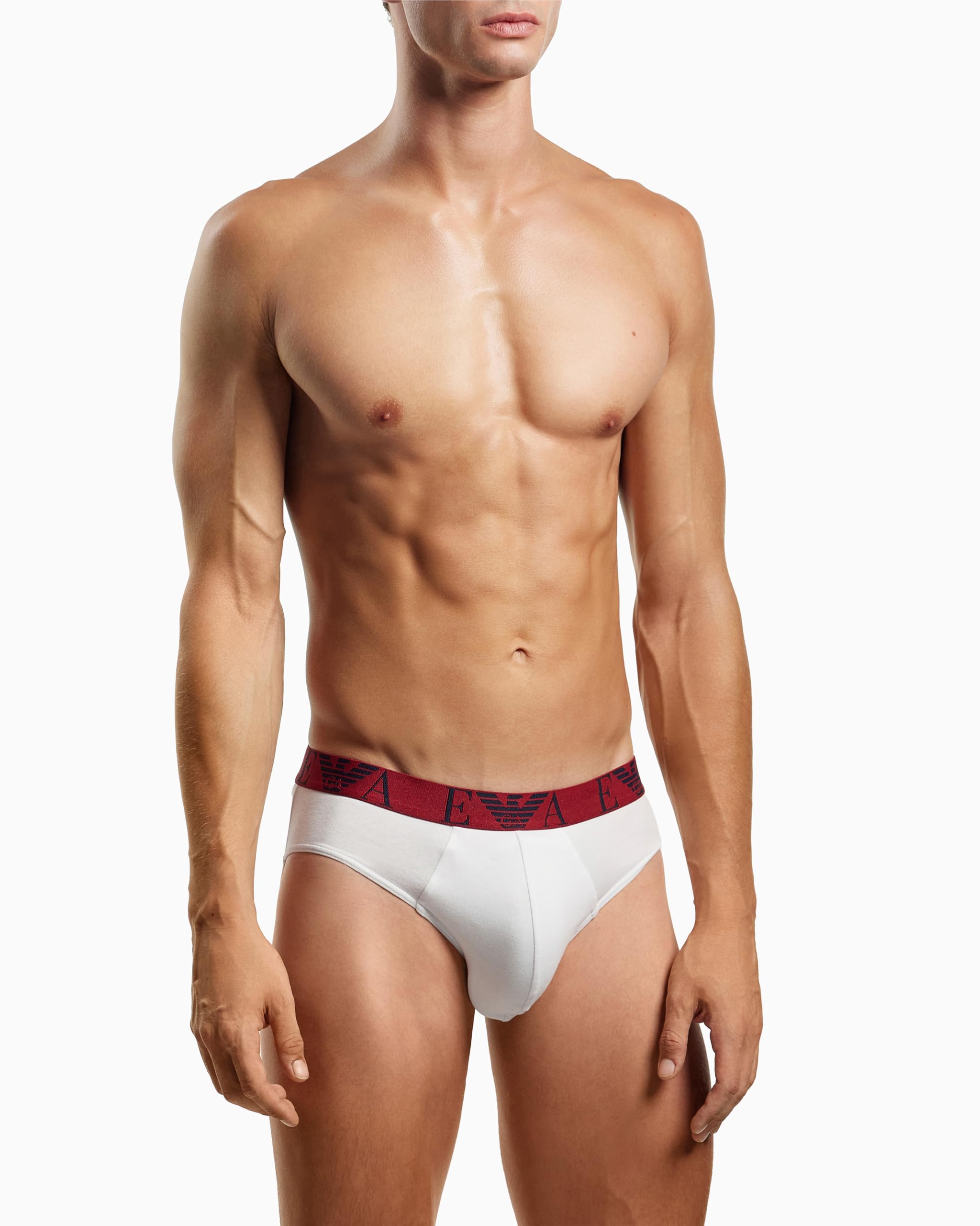 Emporio Armani Confezione da 3 Slip da Uomo con monogramma audace, Blu, L, Blu, L