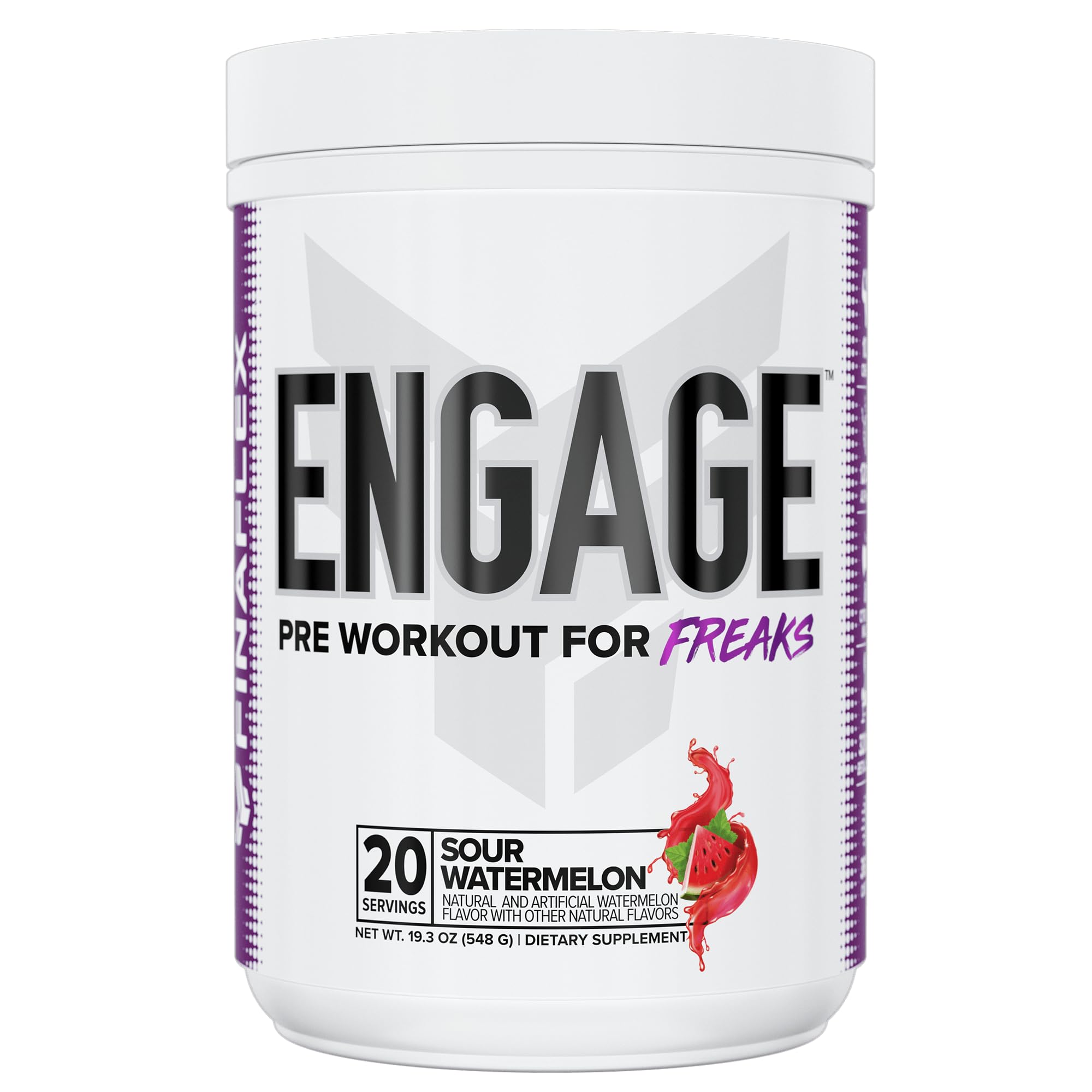 FINAFLEX Engage Pre Workout, Loaded Lemon - Train Harder, Longer & Stronger - Includes Creatine, Beta-Alanine, Alpha GPC, Citrulline & Caffeine - 20 Servings