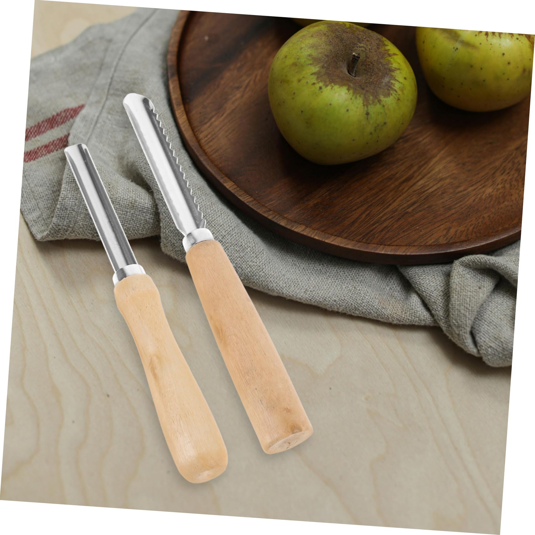 Mikinona 2pcs Fruit Pitter Serrated Smooth Pear Corer Tool for Kitchen Remover for Fruits Safe Convenient Storage
