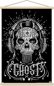 Trends International Call of Duty Modern Warfare 2 - Ghost Calavera Wall Poster, 22.375" x 34", Premium Print and Beechwood Hanger Bundle