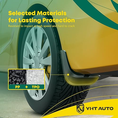 Miniatura 3 de YHTAUTO Juego de 4 protectores contra salpicaduras para Cadillac CTS 2008-2013, solo sedán, delantero y trasero izquierdo derecho, color negro