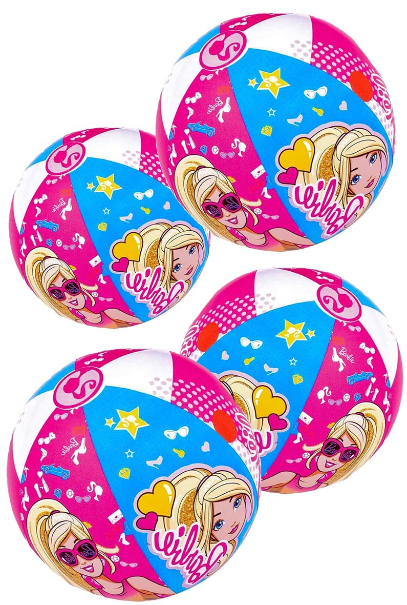 TOY DEALS USA Brbie Large Inflatable Beach Balls for Girls -4PACK- Beach Toys for Kids & Teens, Pool Games, Pool Toy 2+ (BRBIE-4PK)