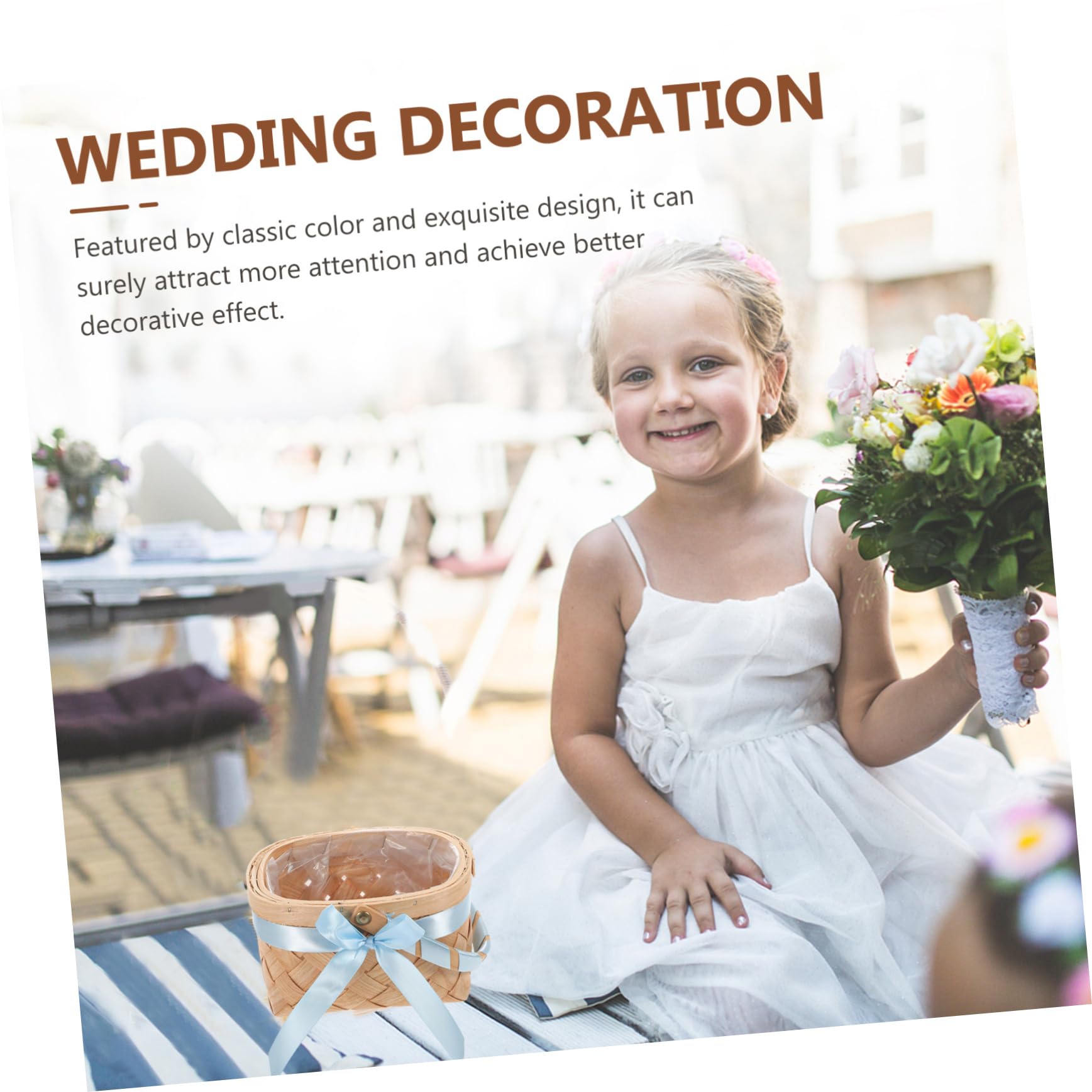 MAGICLULU 3pezzi Cesta Intrecciata Per Matrimoni e Confezione Per Shower Compleanni e Maneggevole