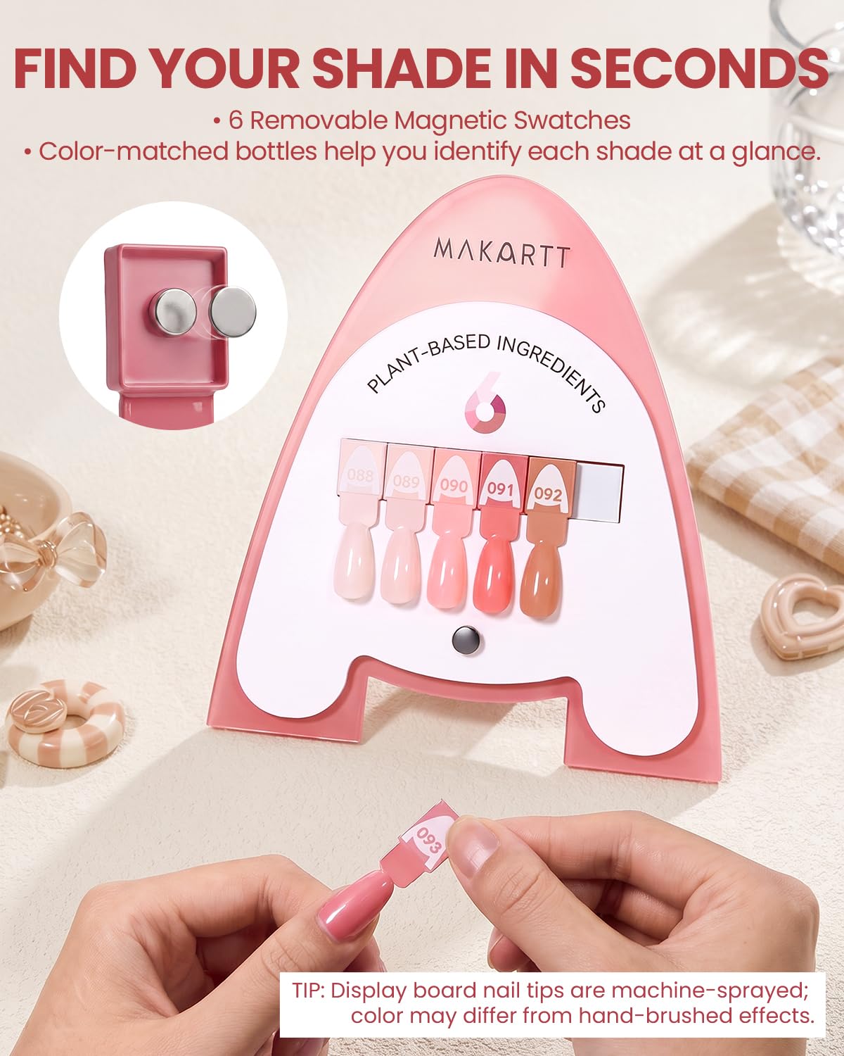 Makartt Set di smalti gel per unghie, 6 x 15 ml, formula vegetale, senza