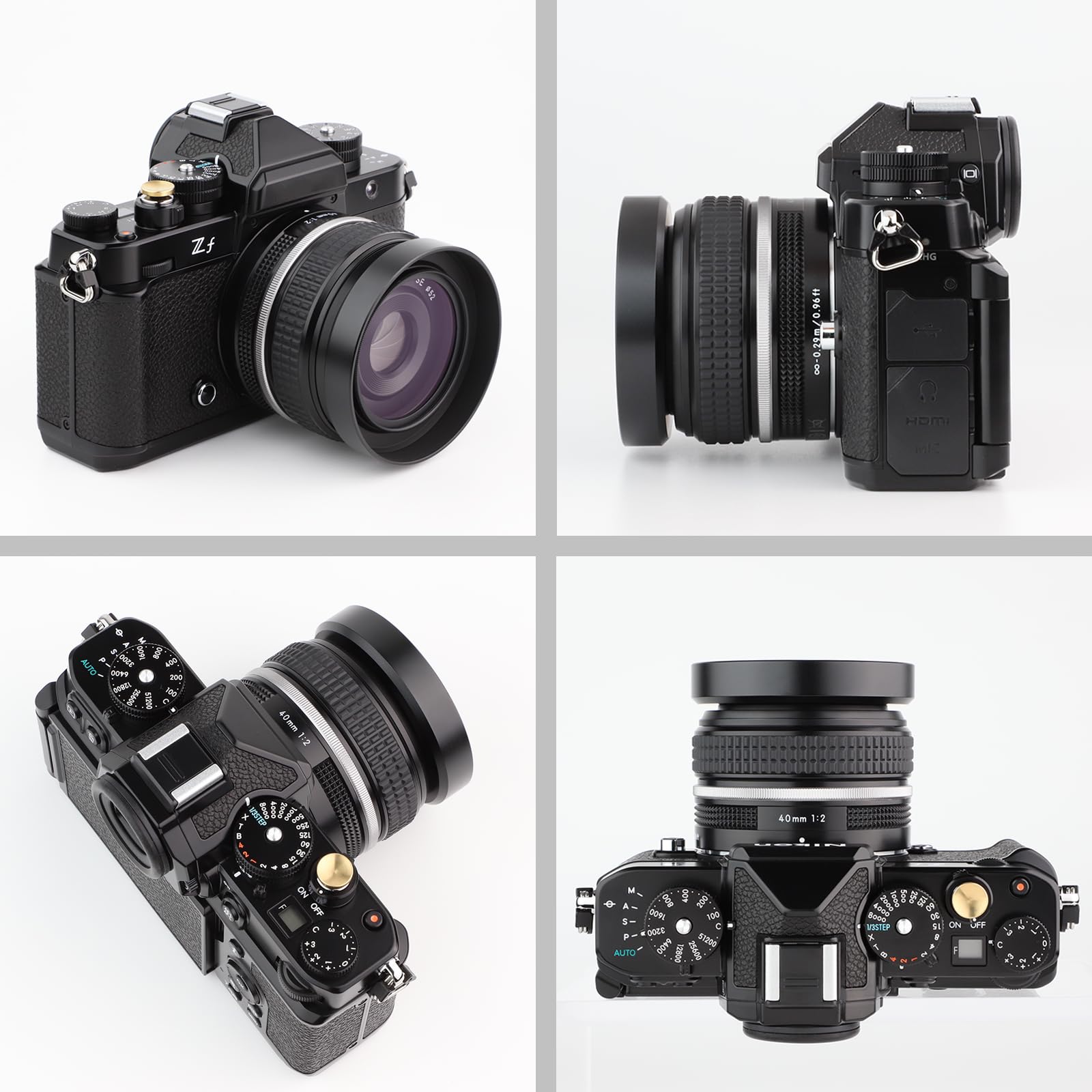 Haoge Paraluce in metallo per Nikon Z 40 mm f2, NIKKOR Z 28 mm f2.8 paraluce, obiettivo Z28 mm f2.8 (SE), compatibile con filtri UV da 52 mm e copriobiettivo da 52 mm