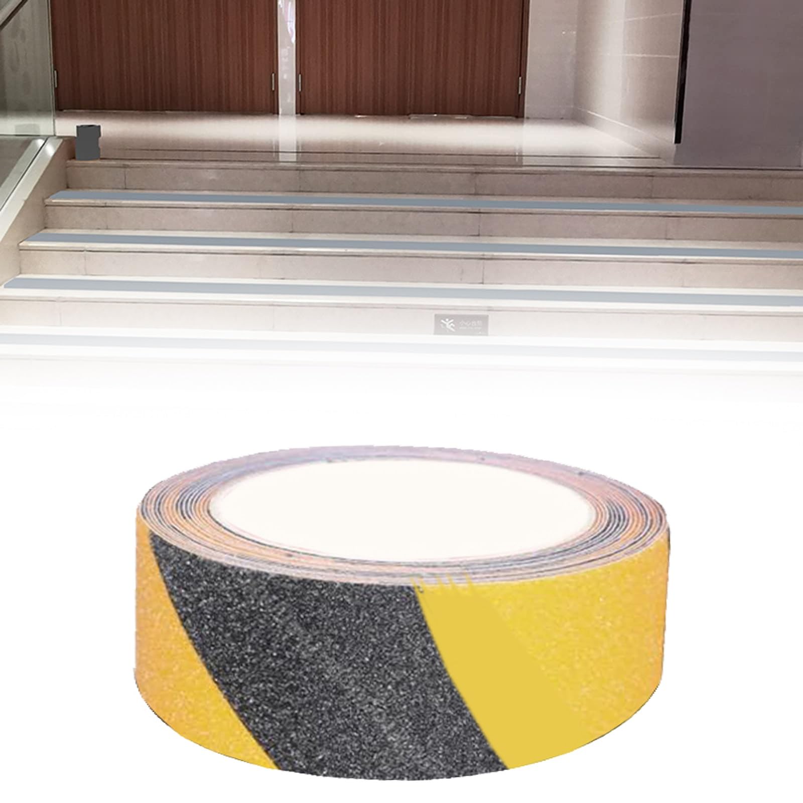 Genérico cinta escaleras Cinta Antideslizante Impermeable Para Escalones De Madera/escaleras Interiores Y Decorativas Con Peldaños, Cinta Que Ayuda Personas(L W 25m x 100mm)